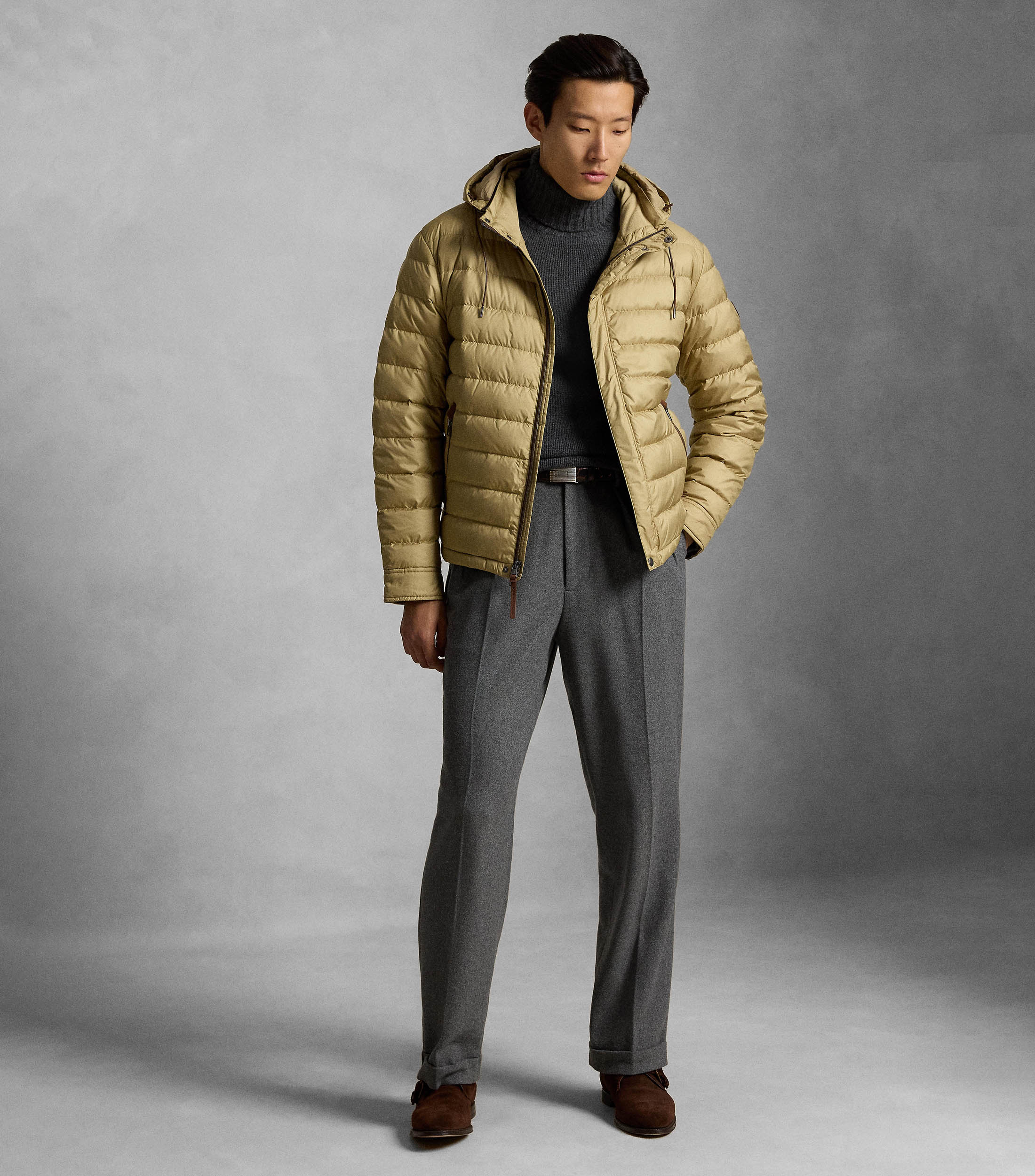 Chamarra puffer con capucha Hombre