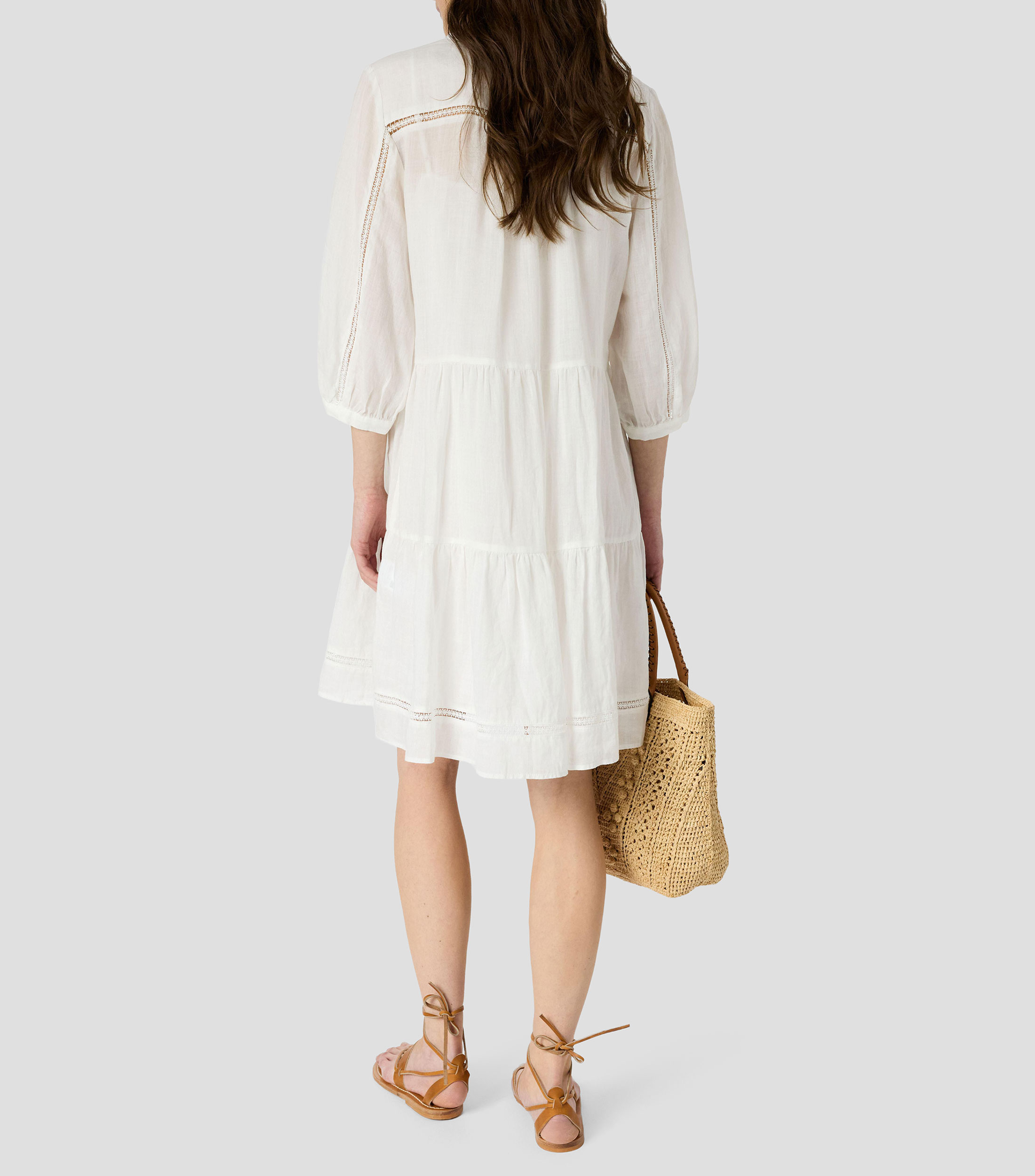 Vestido midi manga 3/4 fantasía Mujer