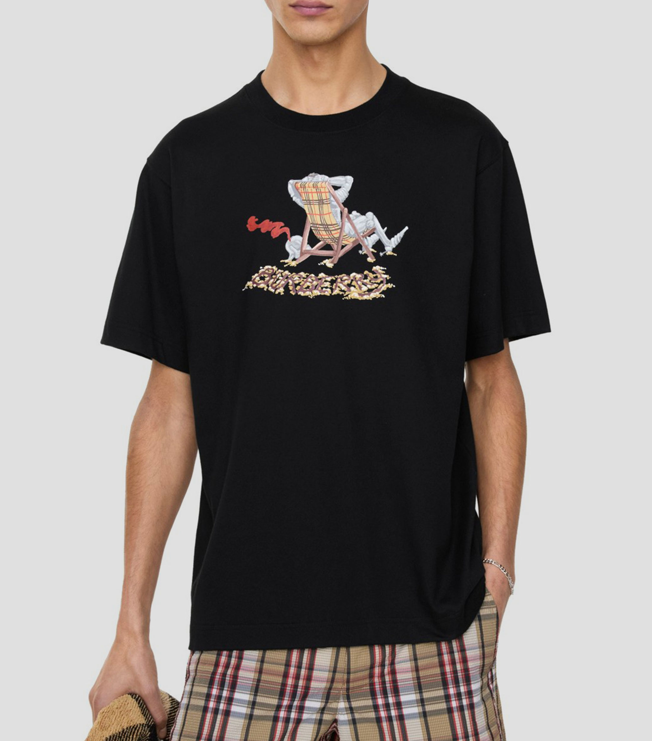 Playera cuello redondo manga corta estampada Hombre