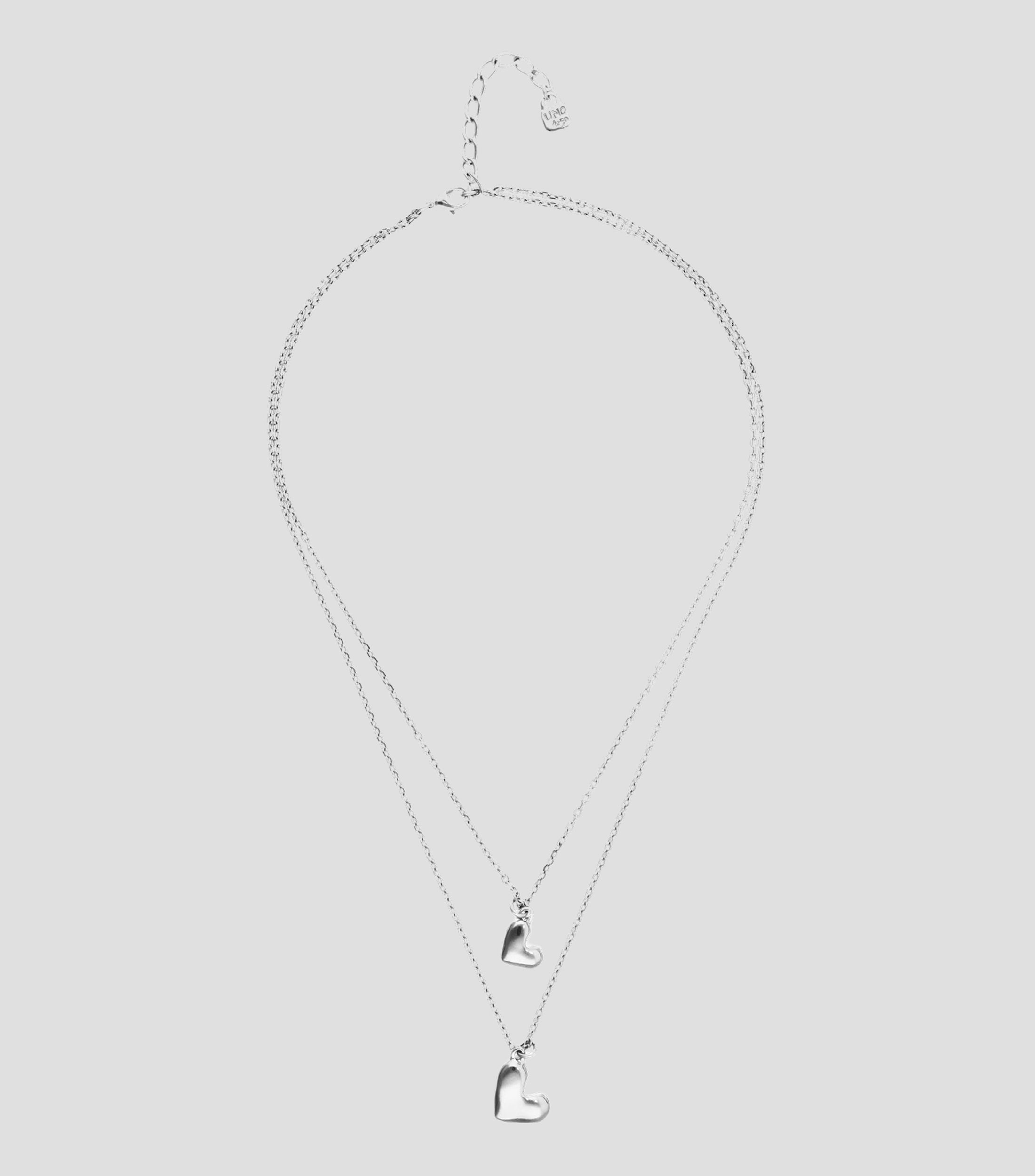 Collar doble con corazones Mujer