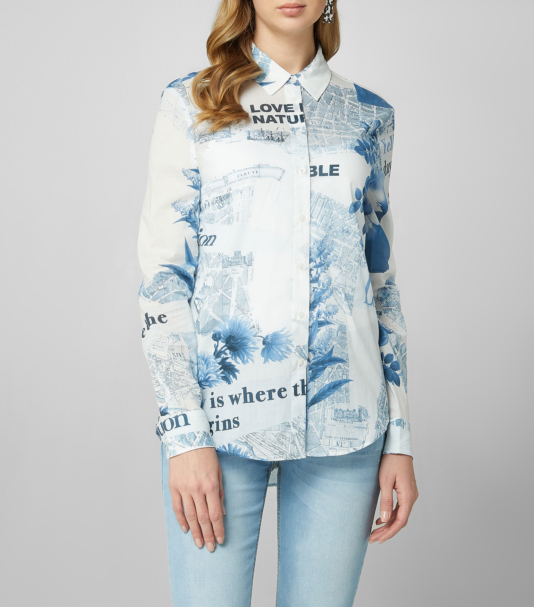 Desigual Camisa de manga larga con flores Mujer El Palacio de