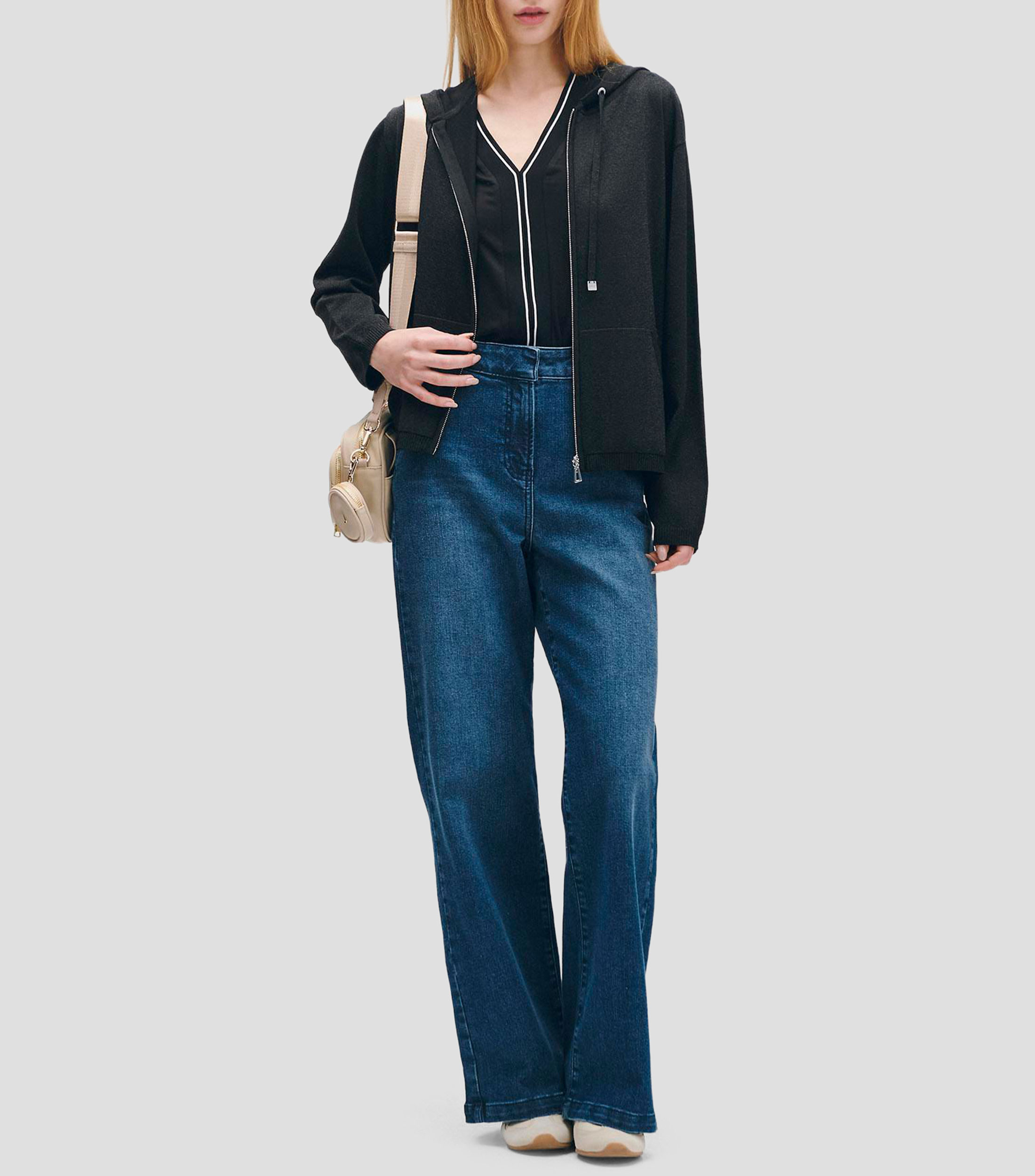 Suéter Tejido De Punto Tipo Sudadera Con Lúrex Mujer