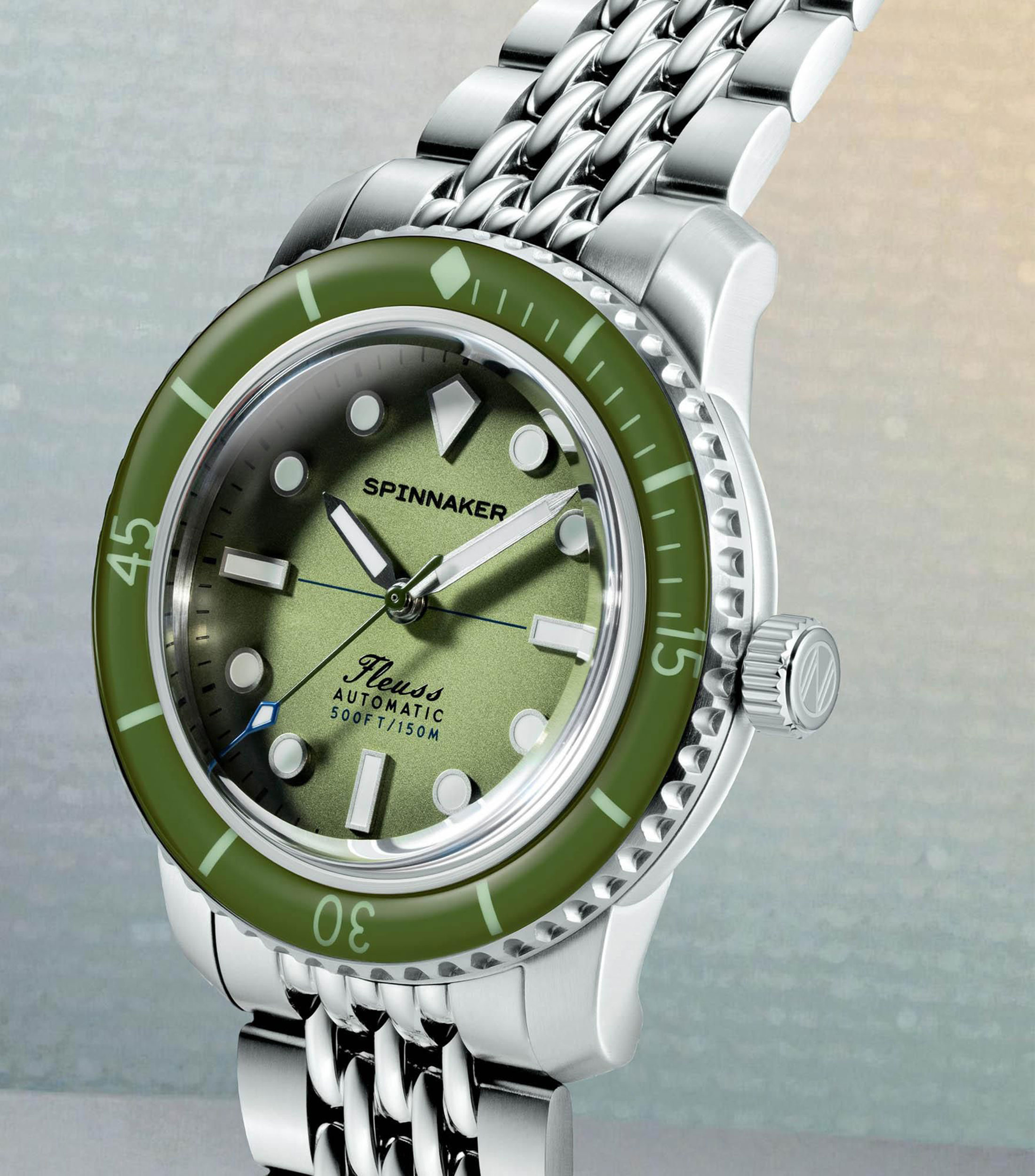 Reloj para Hombre Fleuss 40 Automatic Pine Crest Casual Verde, Plateado