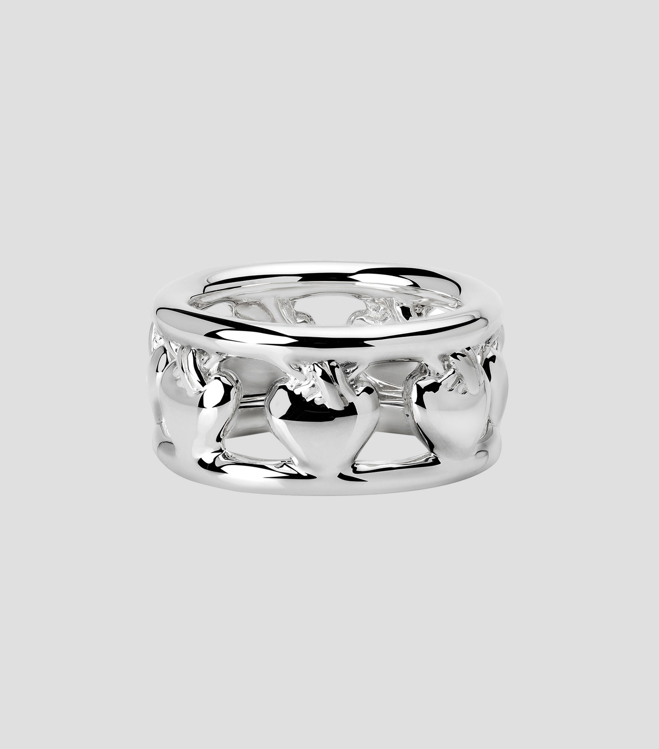 Anillo en plata con corazones Mujer