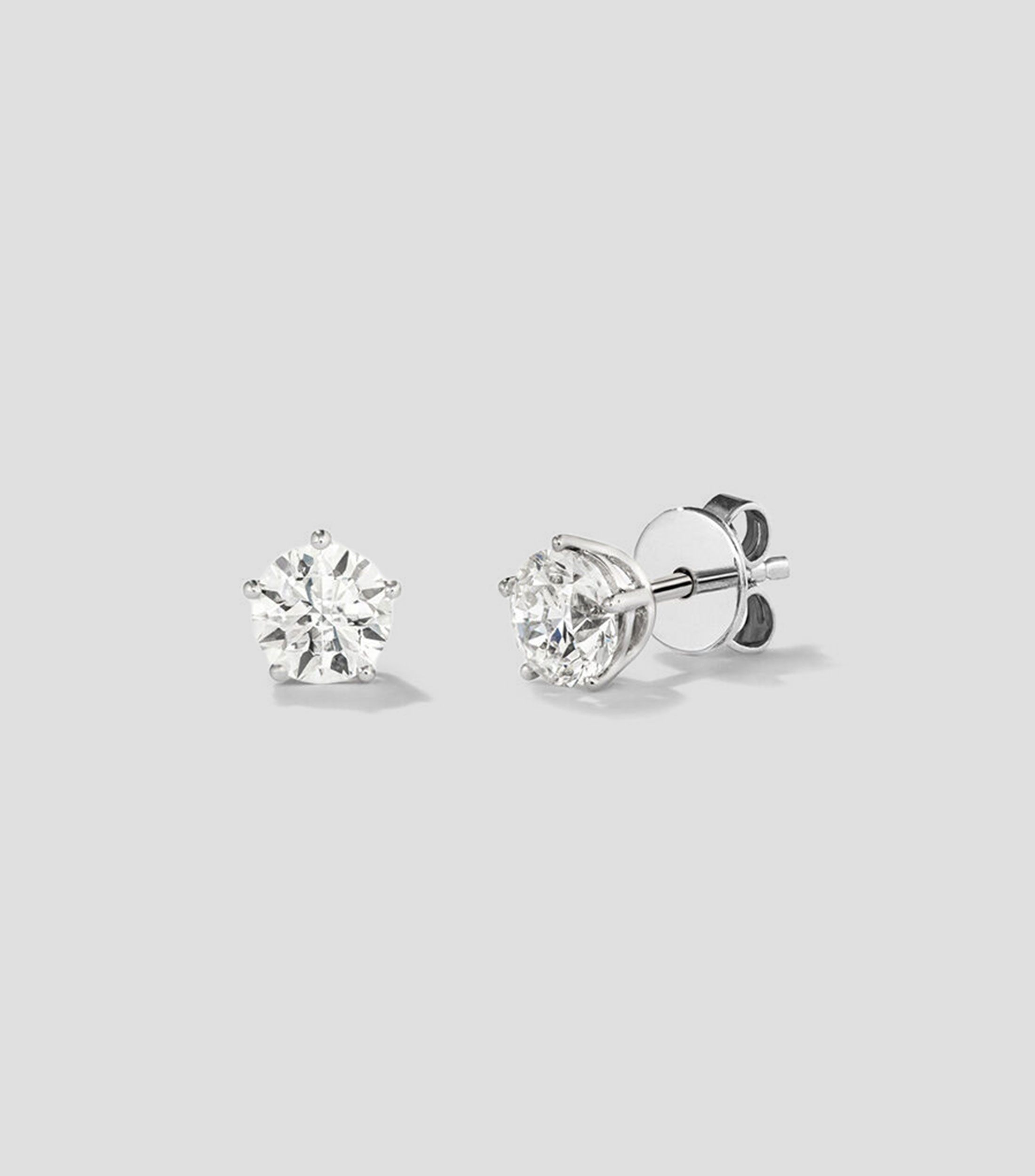 Pendientes en Oro blanco de 18 Kilates Solitarios Grace Mujer