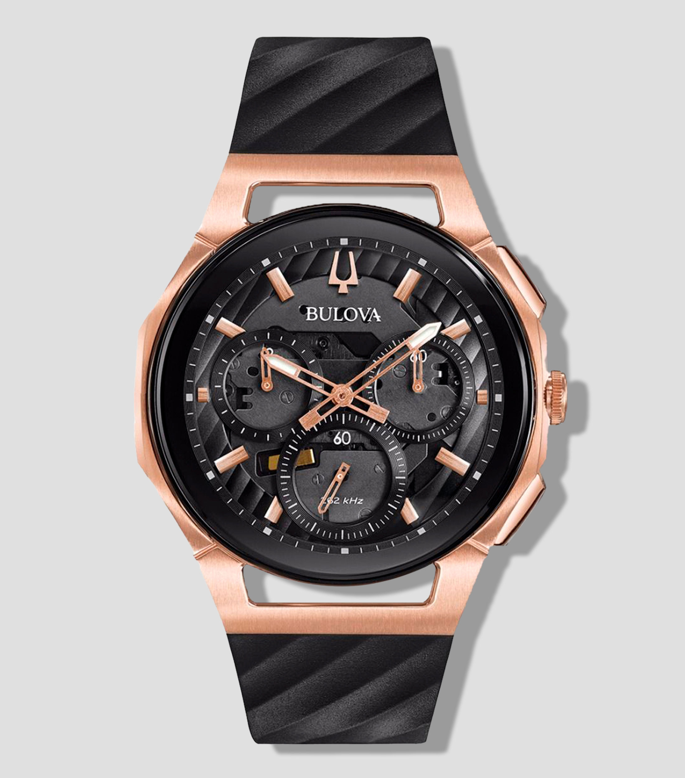 Reloj para Hombre Curv Casual, Oro rosa, Negro