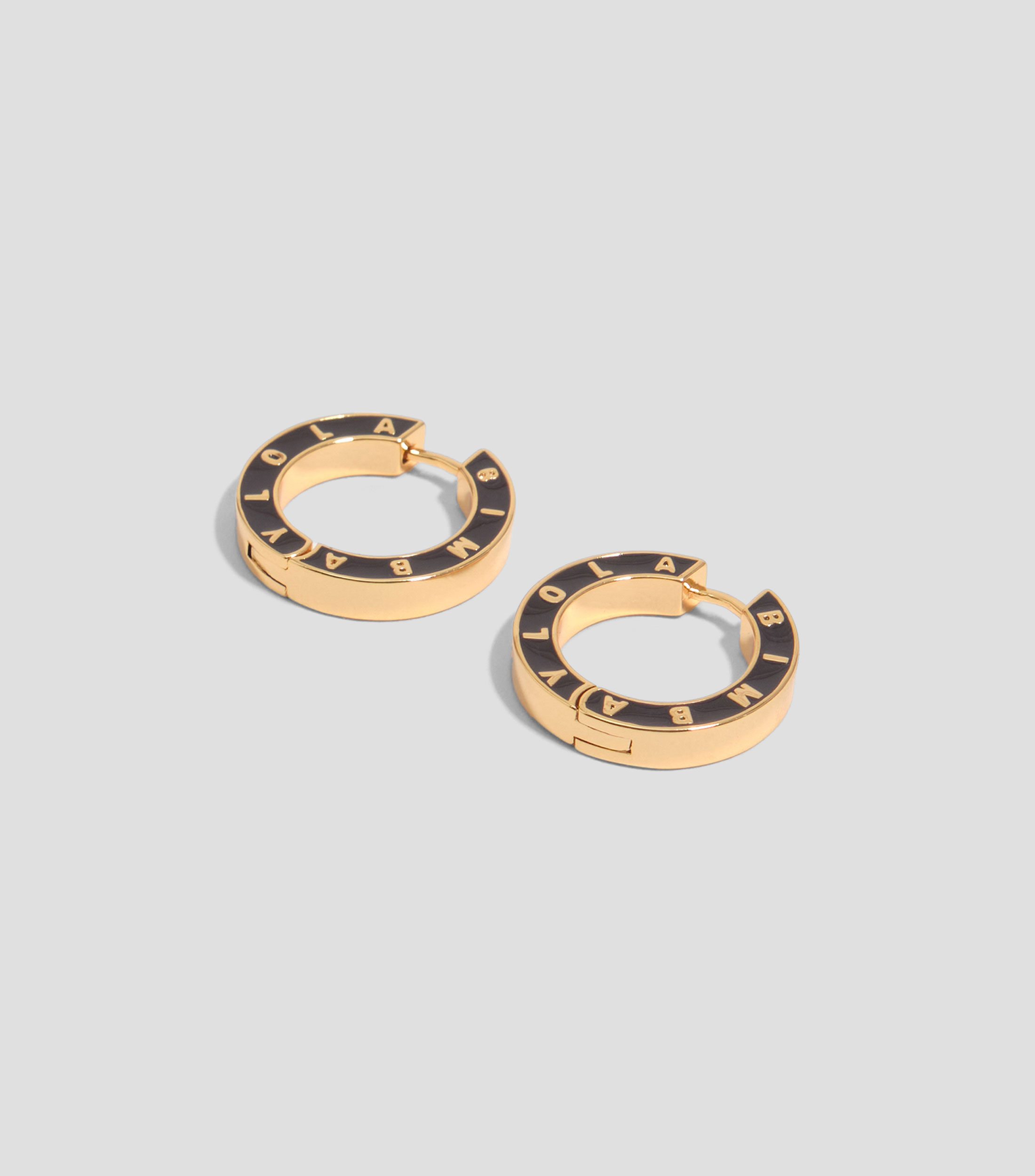Pendientes aro logo negro Mujer
