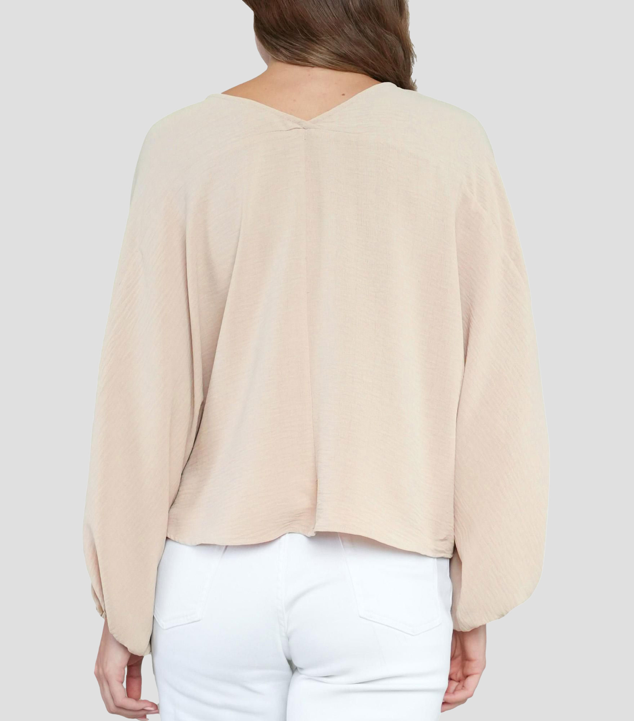 Blusa lisa manga larga Mujer