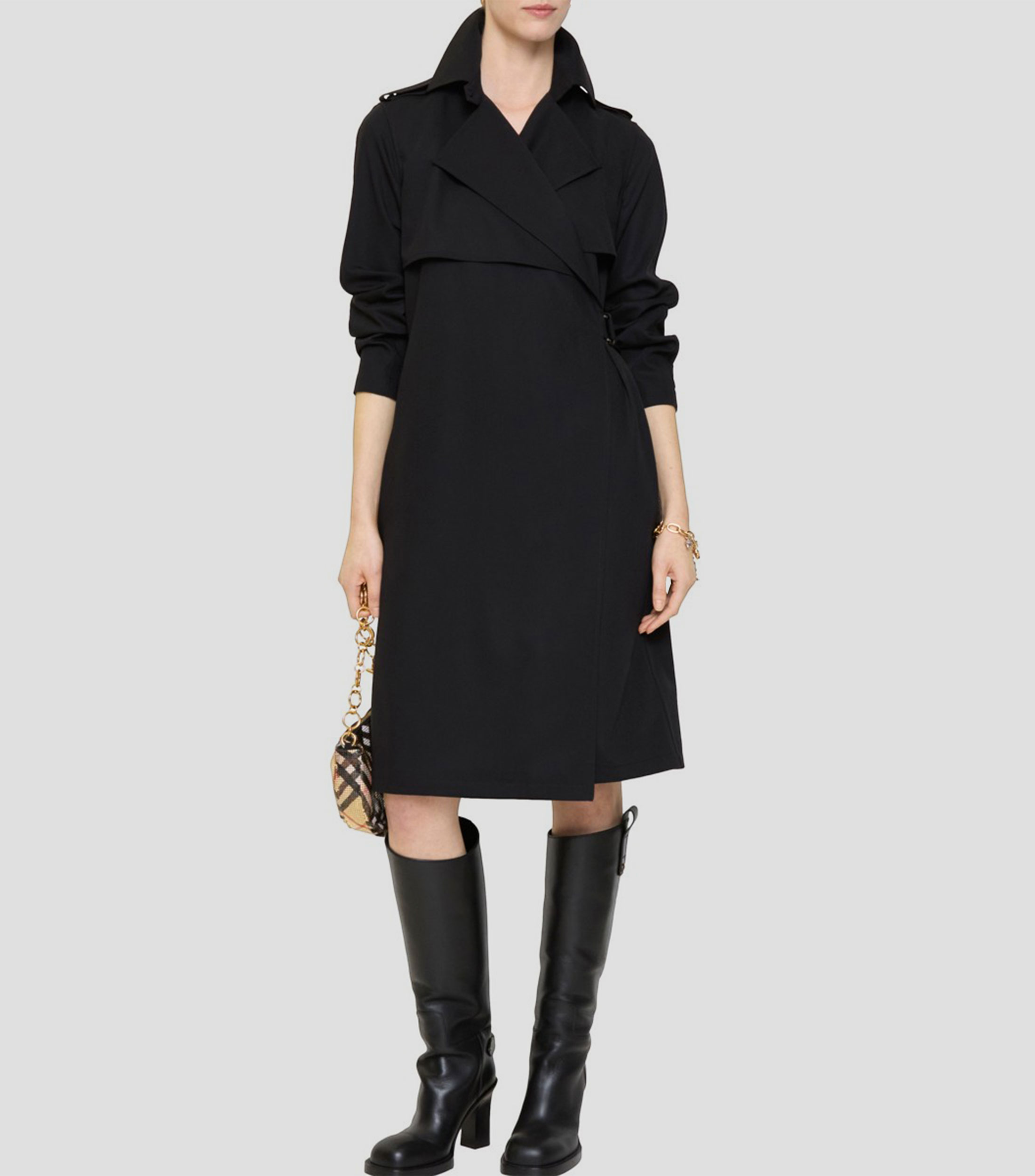 Vestido largo manga larga liso Mujer