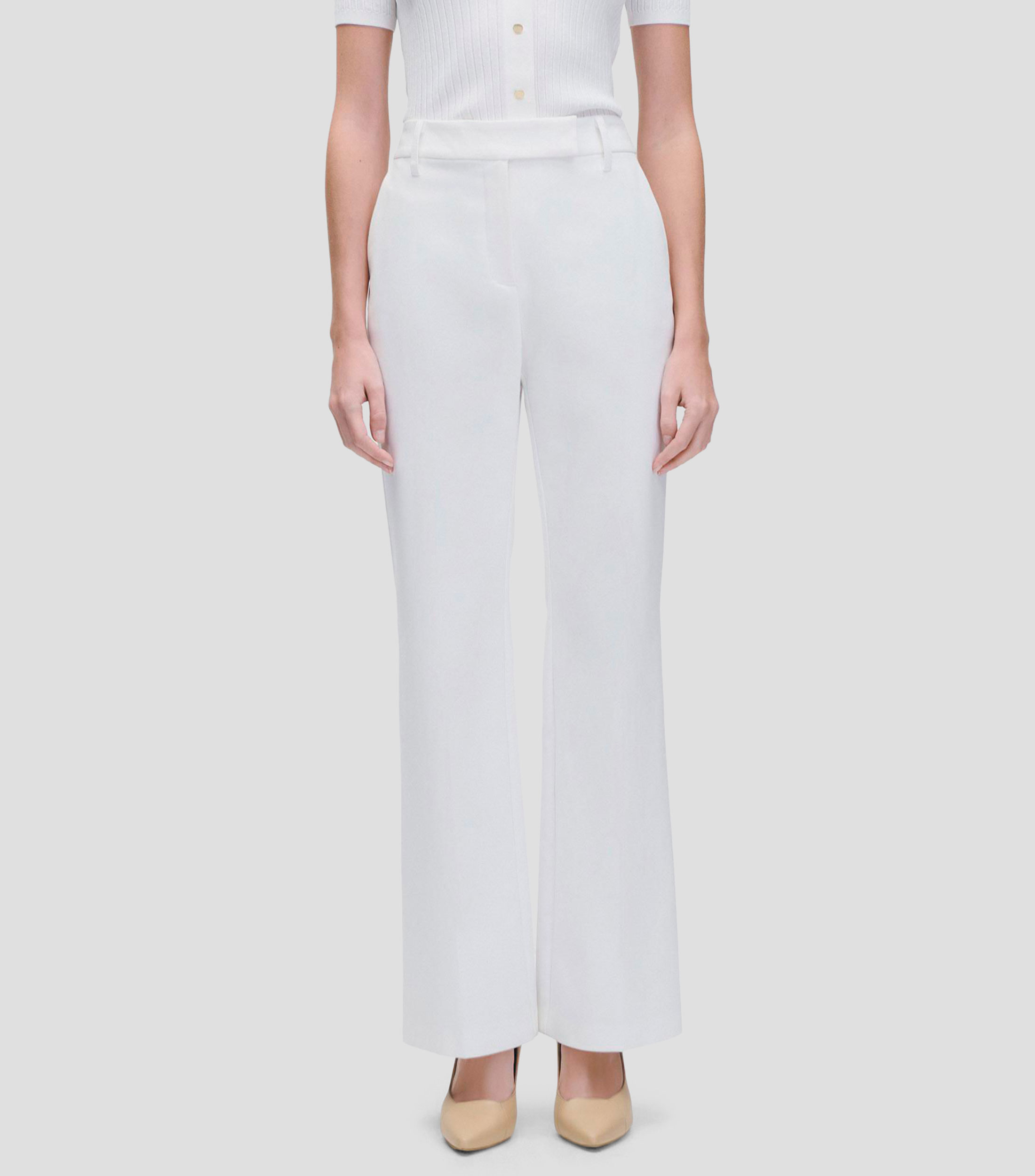 Pantalón pretina con pase trabas y bolsas diagonales largo Mujer