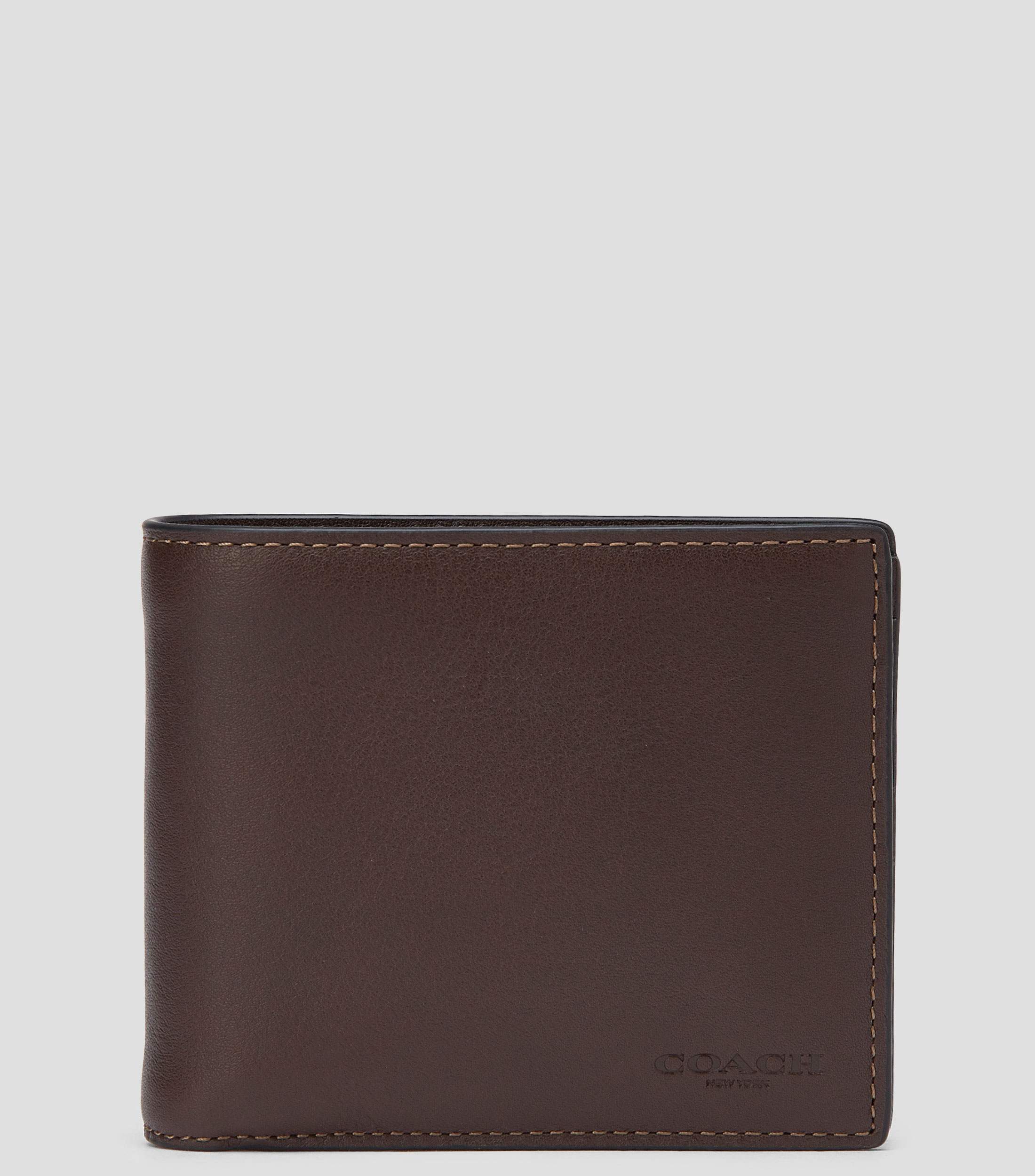 Cartera bifold en piel vacuna 3 en 1 liso Hombre