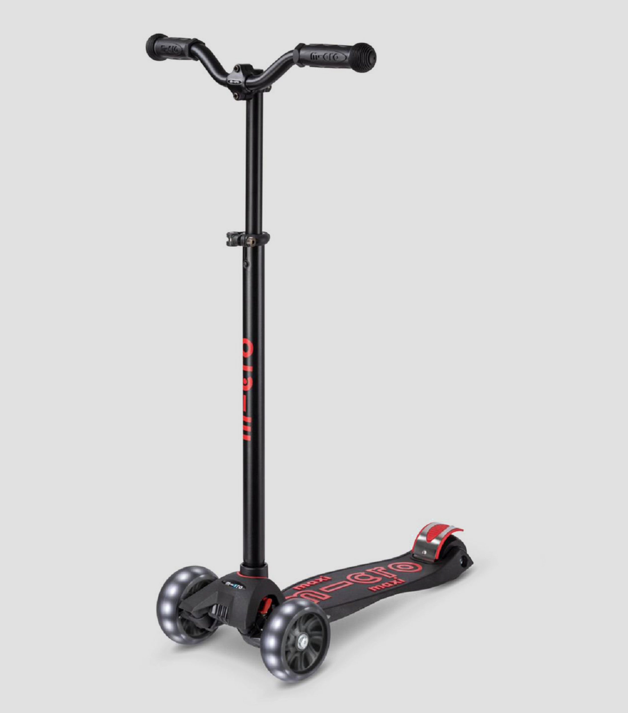 Scooter Maxi Micro Deluxe Pro LED Black Red