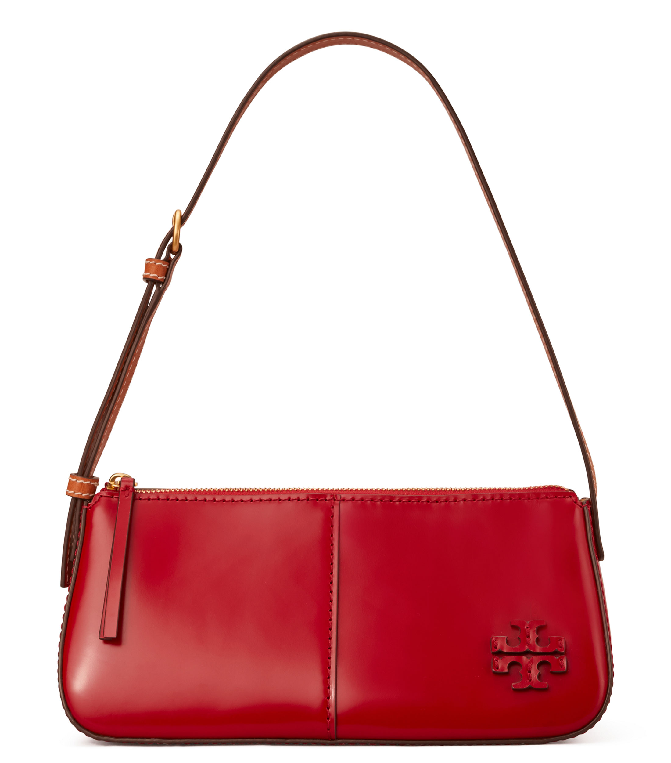 Bolsa Shoulder Rojo en piel McGraw Wedge Spazzolato Mujer | El de