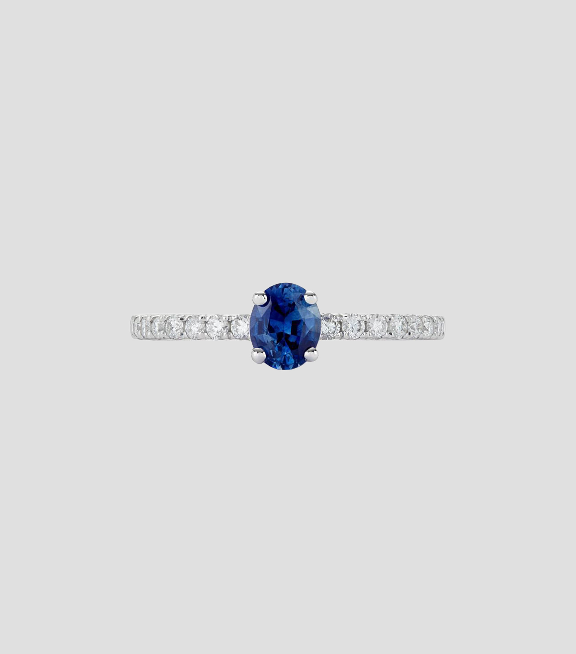 Anillo en Oro blanco 18 Kilates con zafiro Mujer