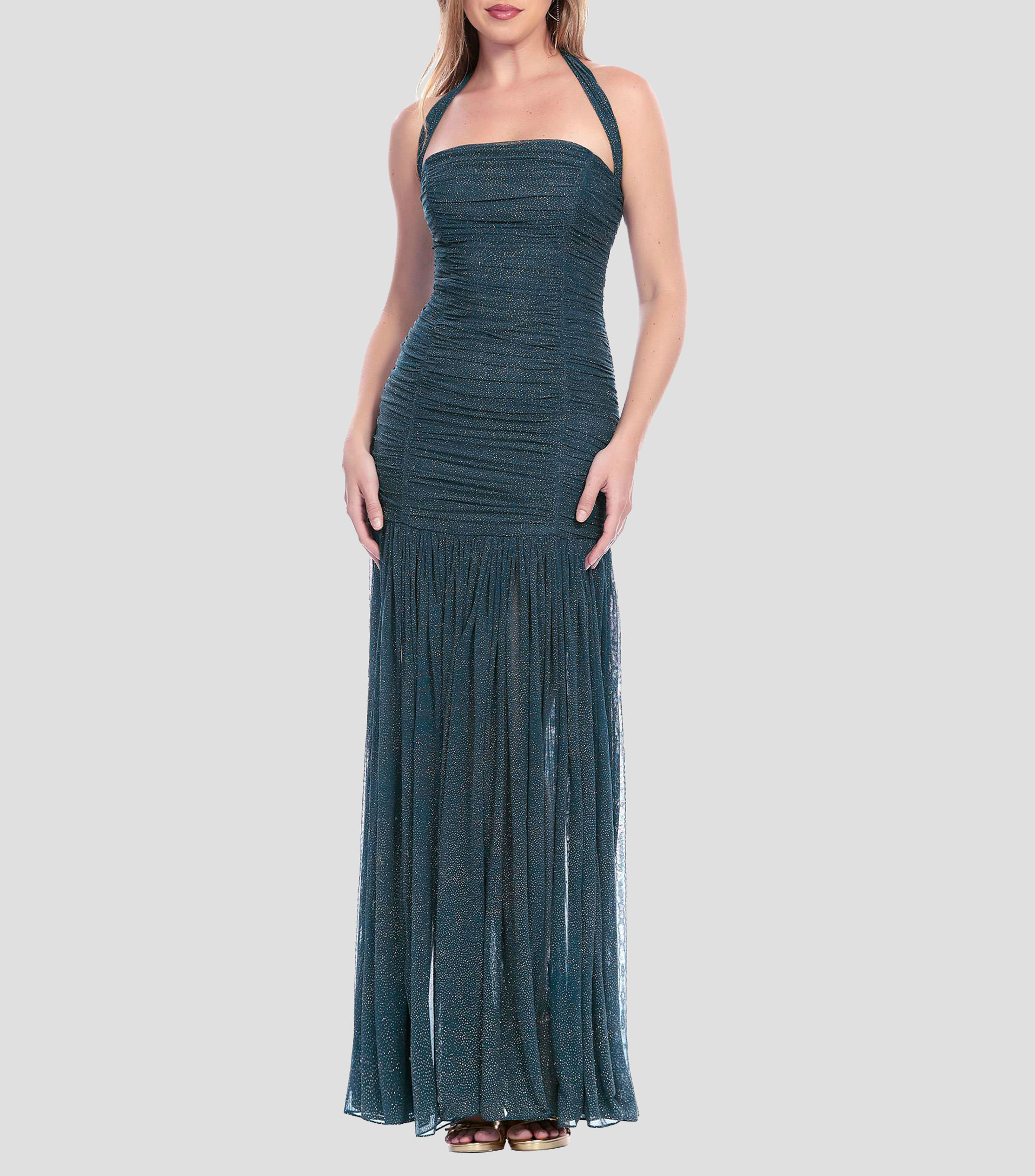 Vestido de fiesta liso Mujer
