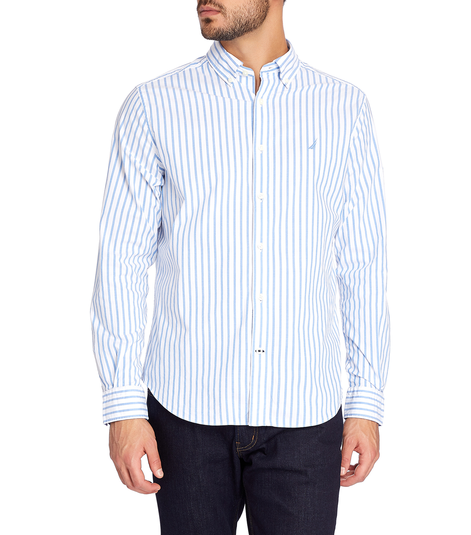 camisa nautica blanca manga larga