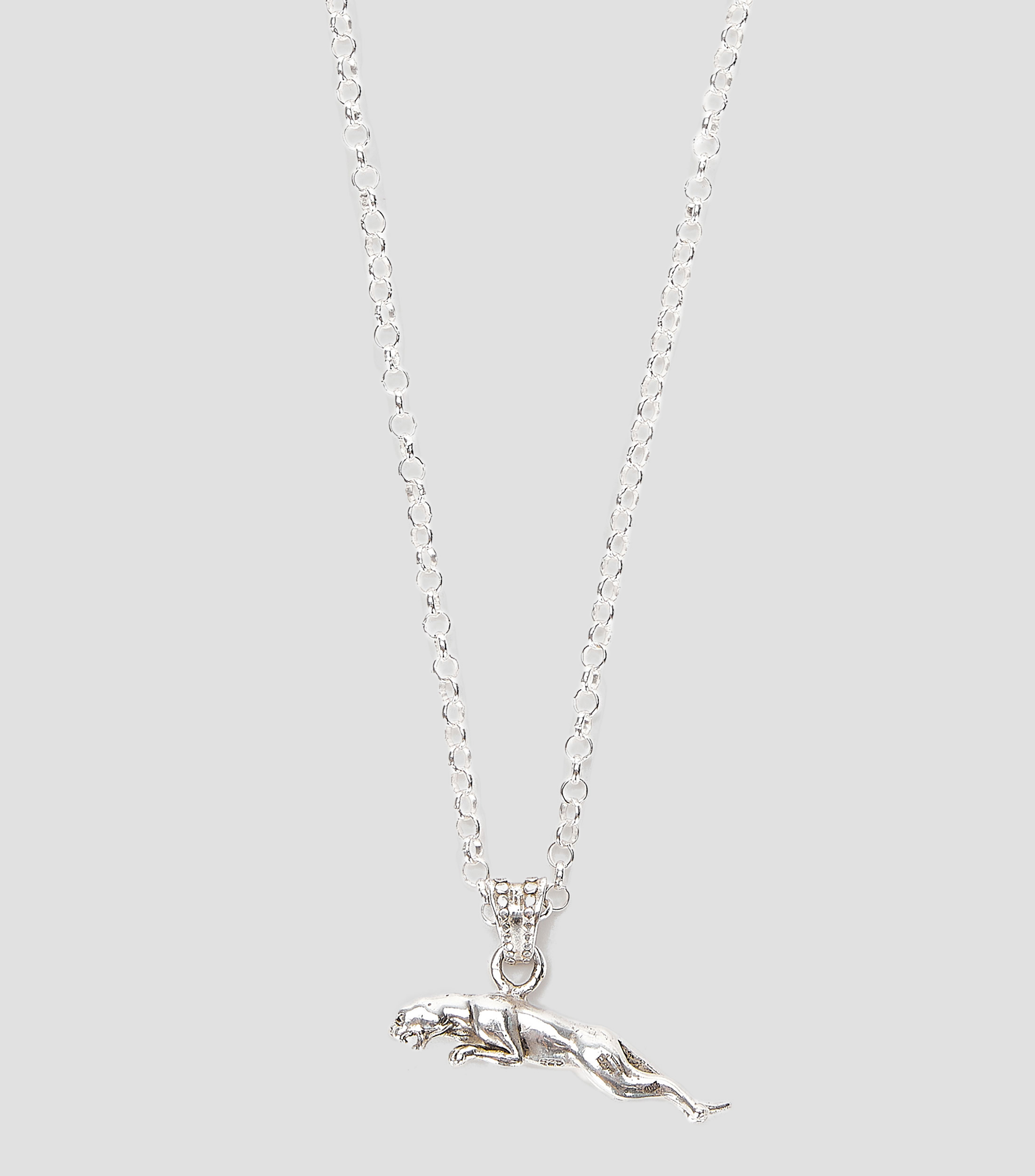 Dije de puma con cadena en plata .925 Hombre