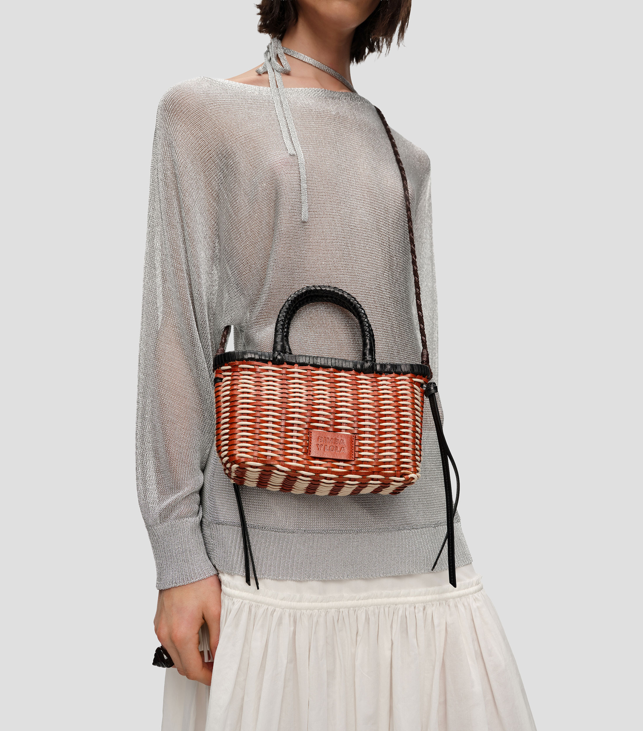 Bolsa mini crossbody a rayas Mujer