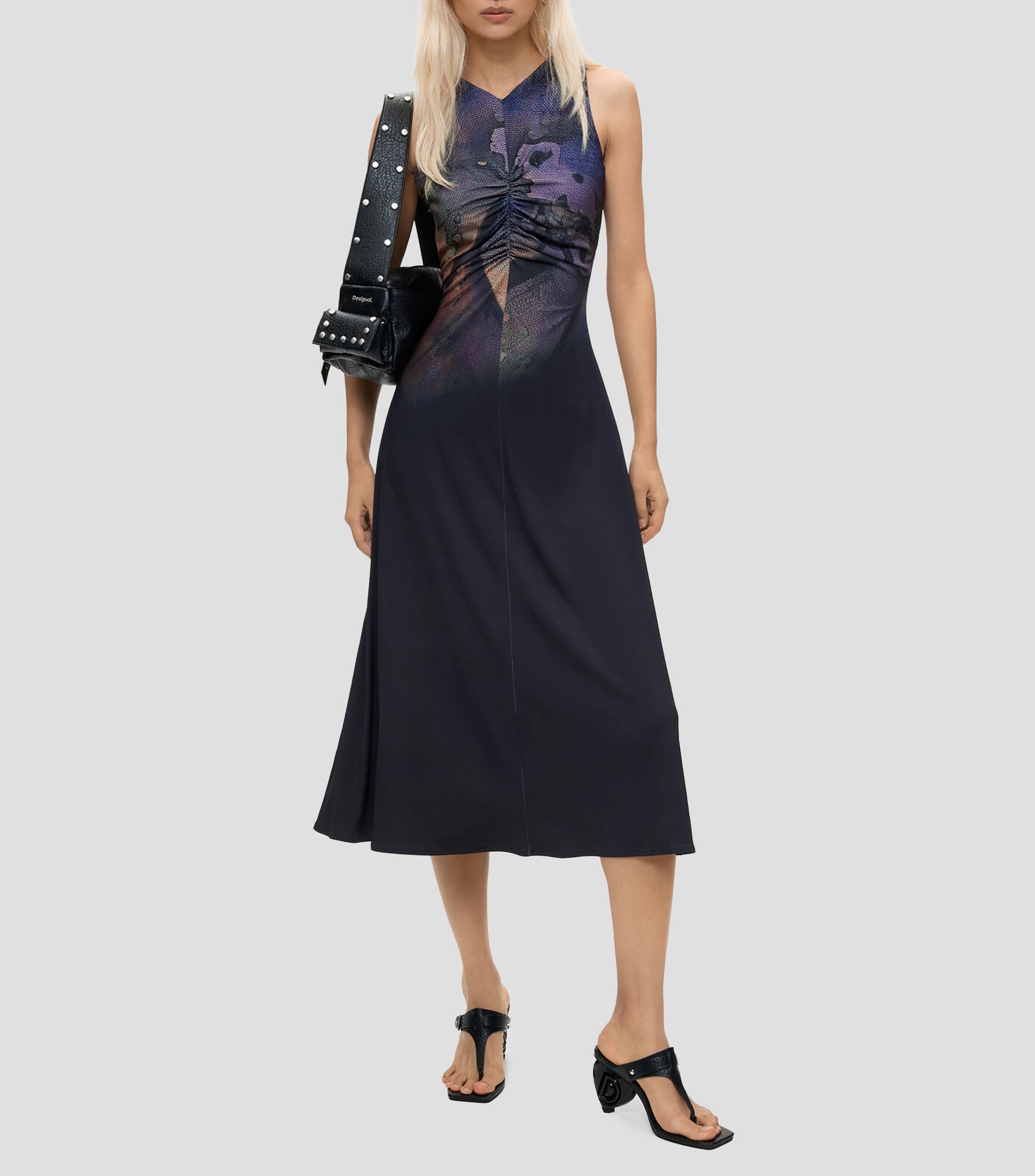 Vestido midi fantasía Mujer