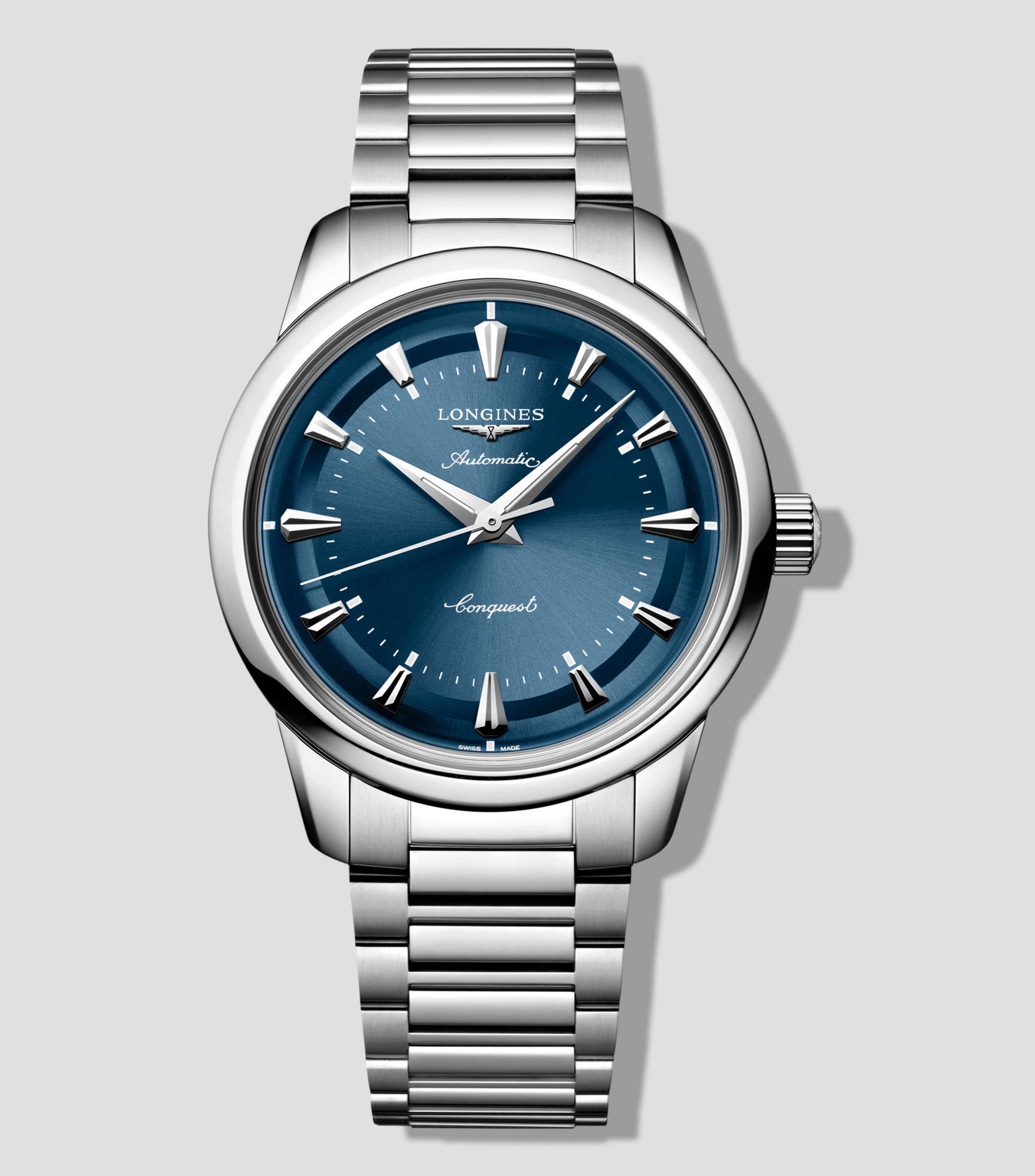 Reloj para hombre Conquest Heritage casual, plateado
