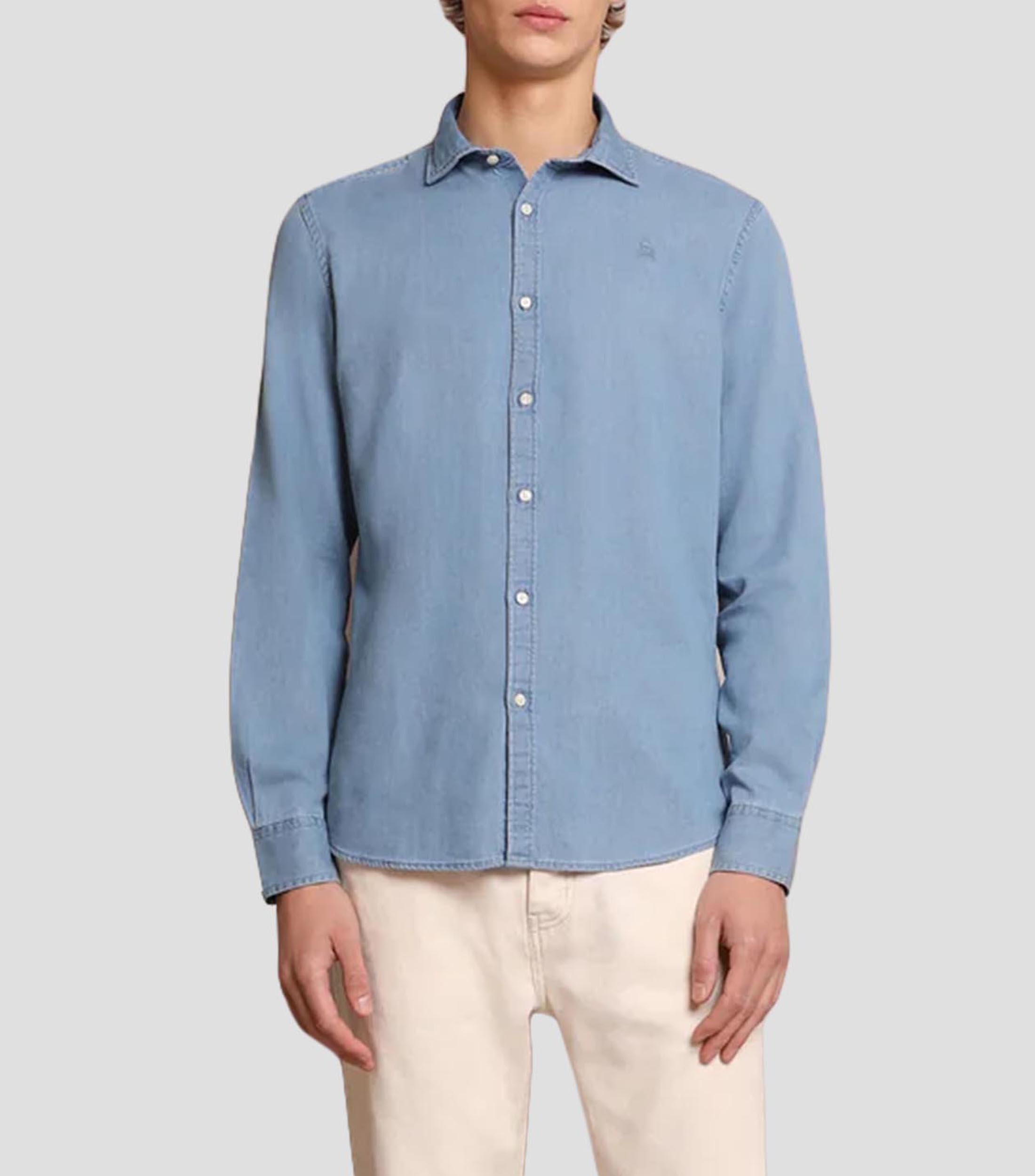 Camisa de mezclilla manga larga Hombre
