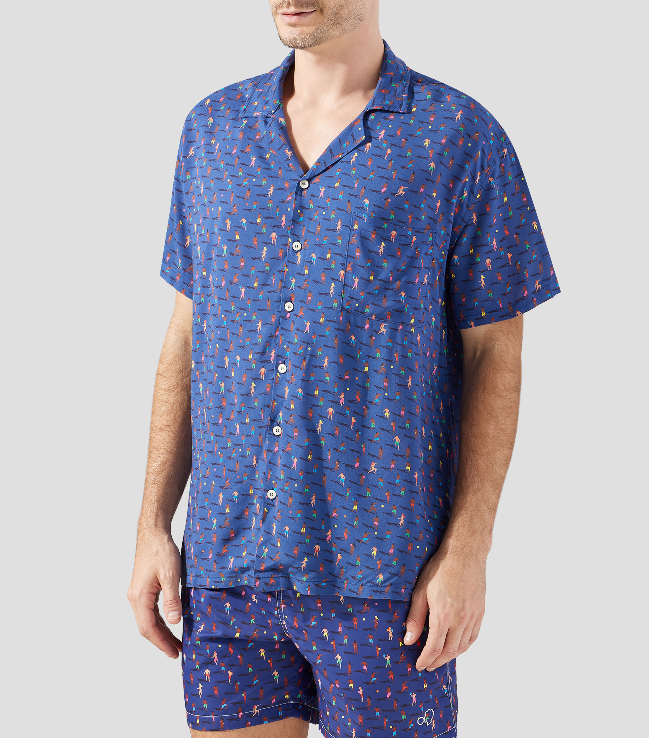 Camisa fantasía manga corta de playa Hombre