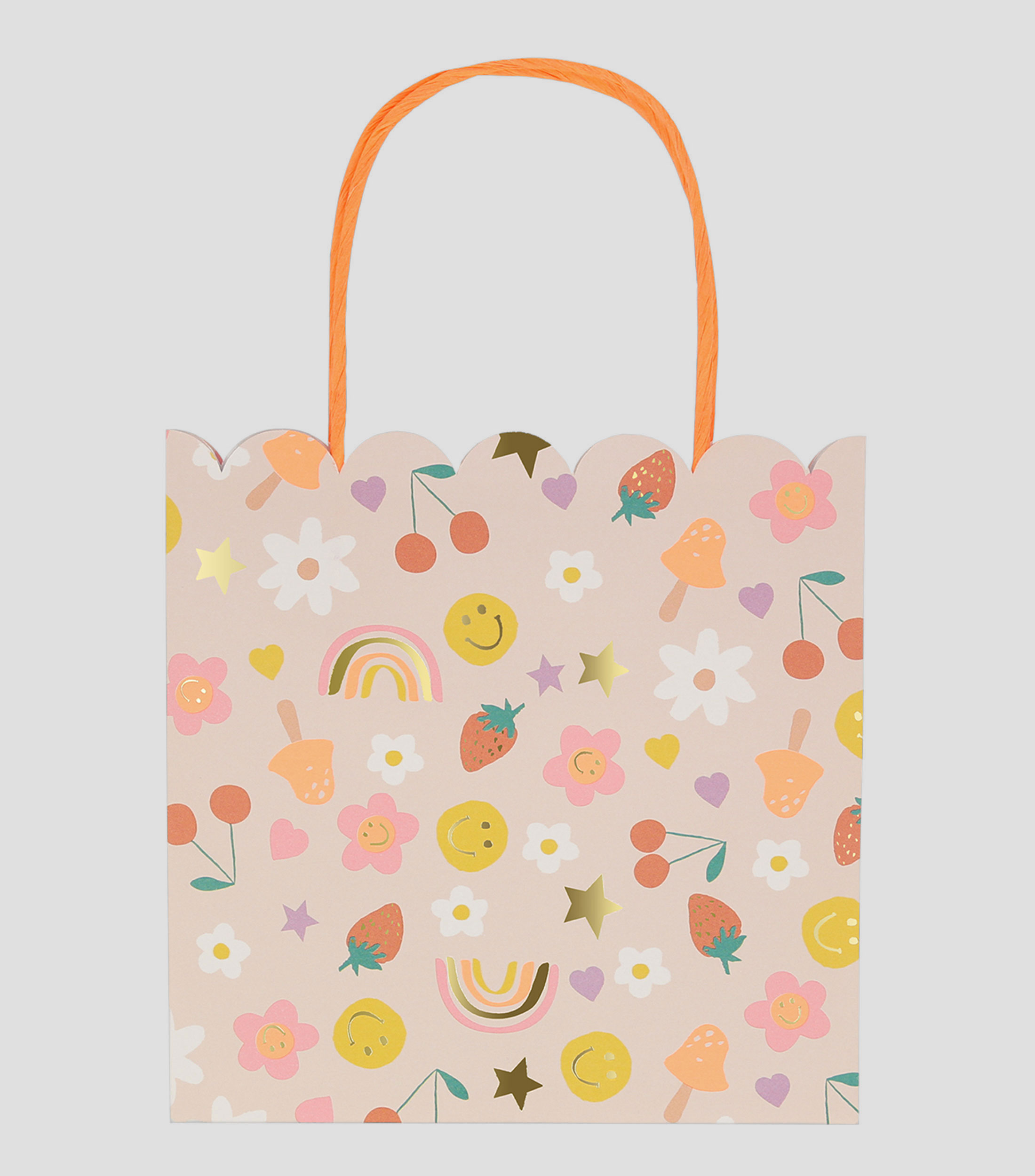 Set 8 Bolsas de papel para fiesta Happy Face Icons