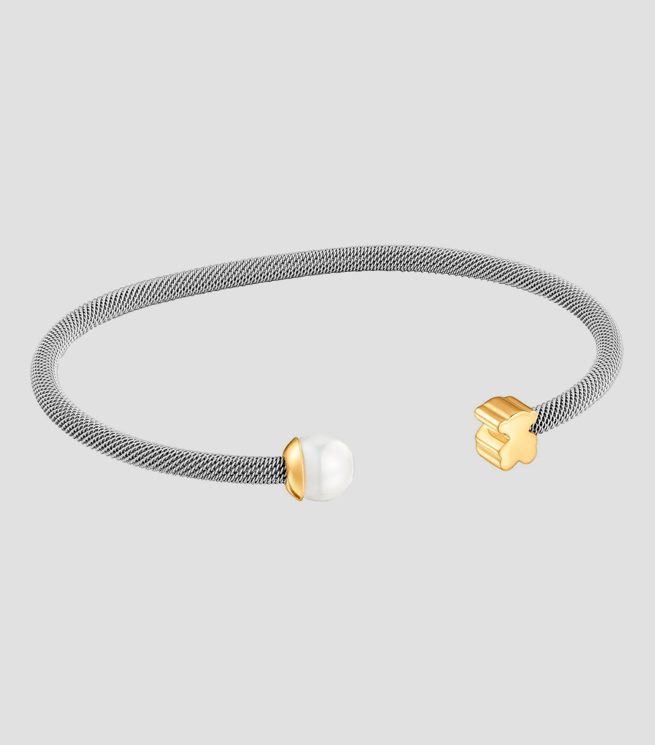 Pulsera esclava Oso y Perla Icon Mesh Mujer