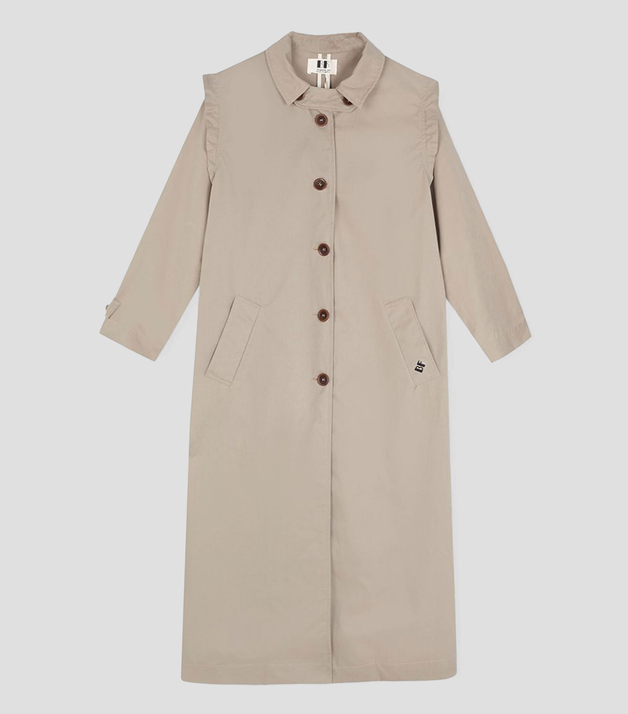 Gabardina larga con botones Mujer