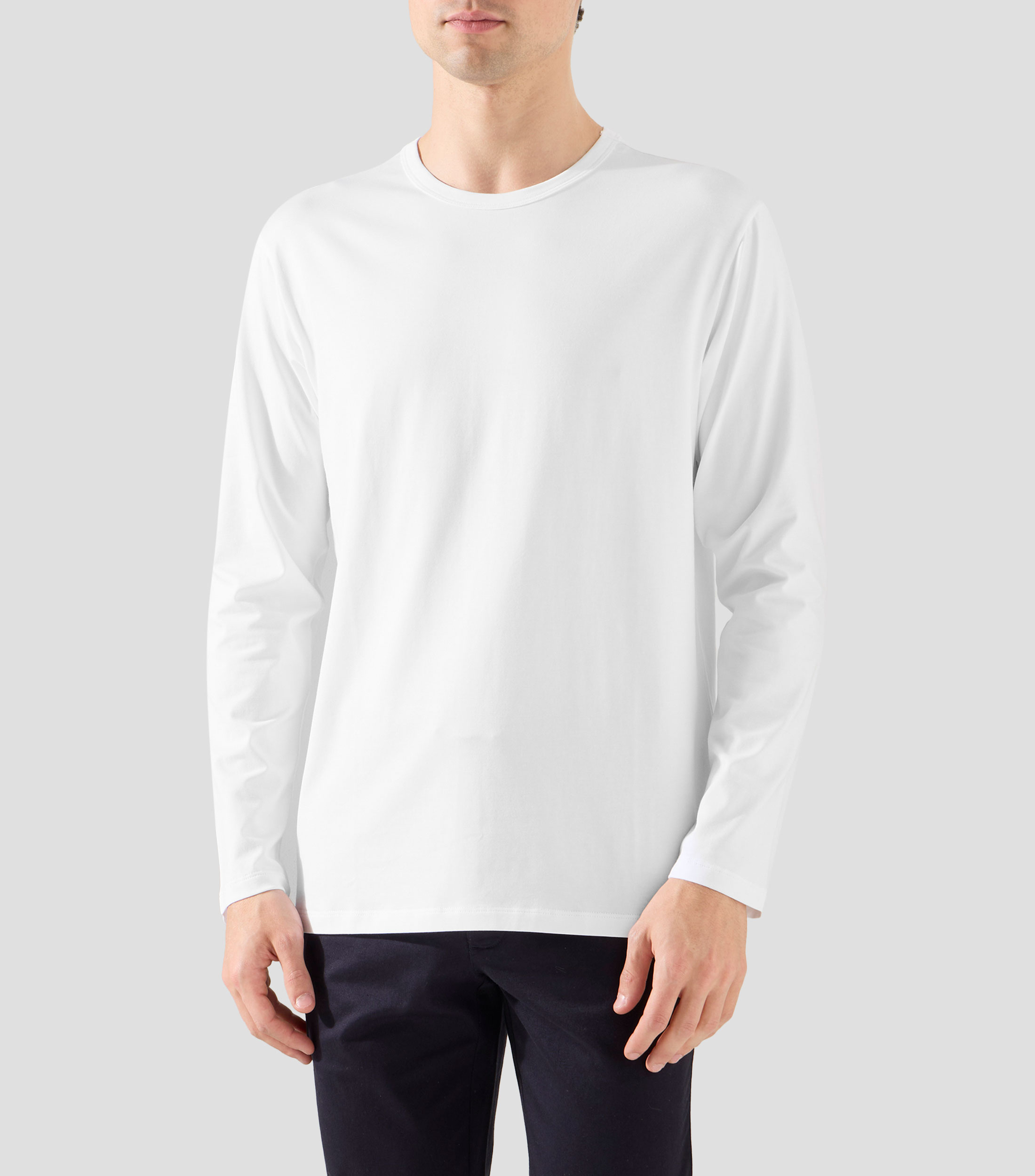 Playera cuello redondo manga larga lisa Hombre