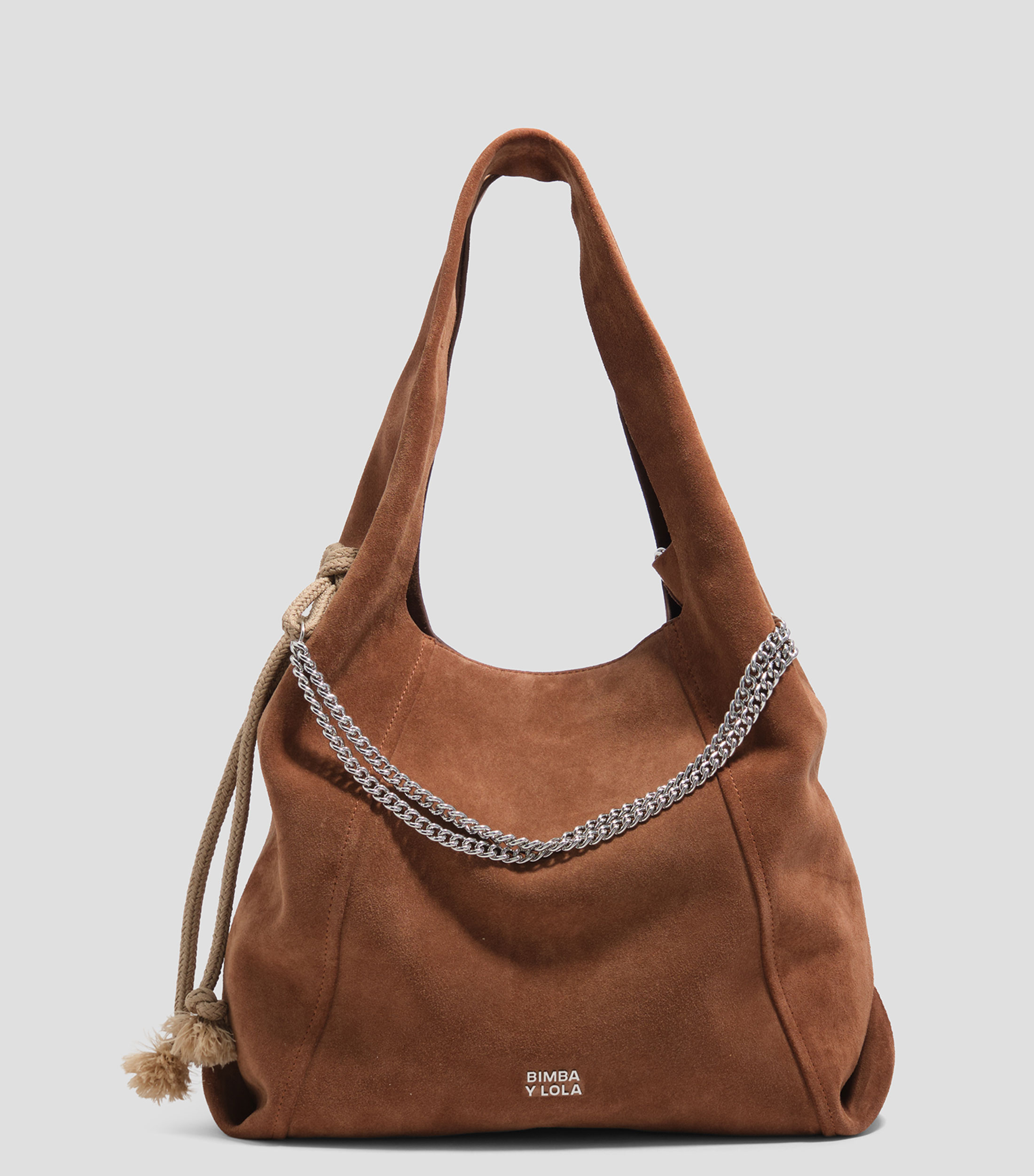Bolsa shoulder grande serraje castaña Mujer