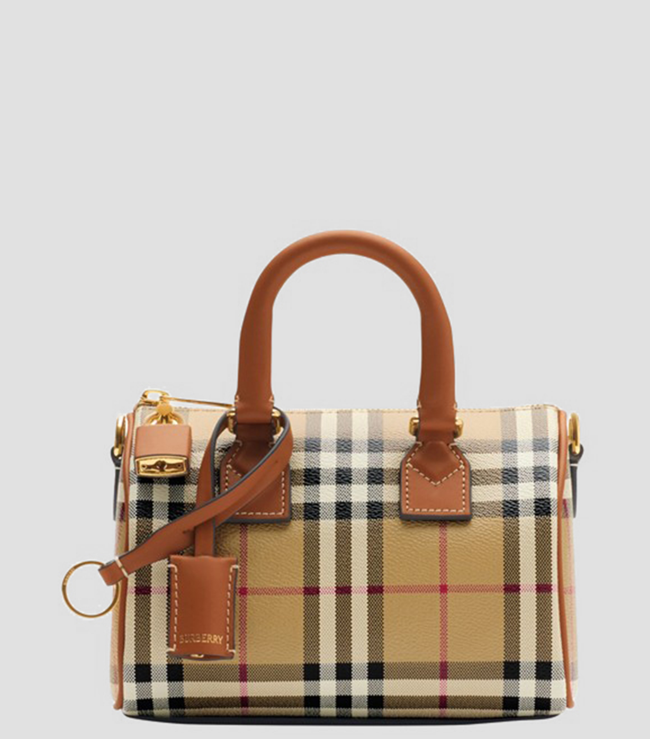 Bolsa crossbody con cuadros Mujer