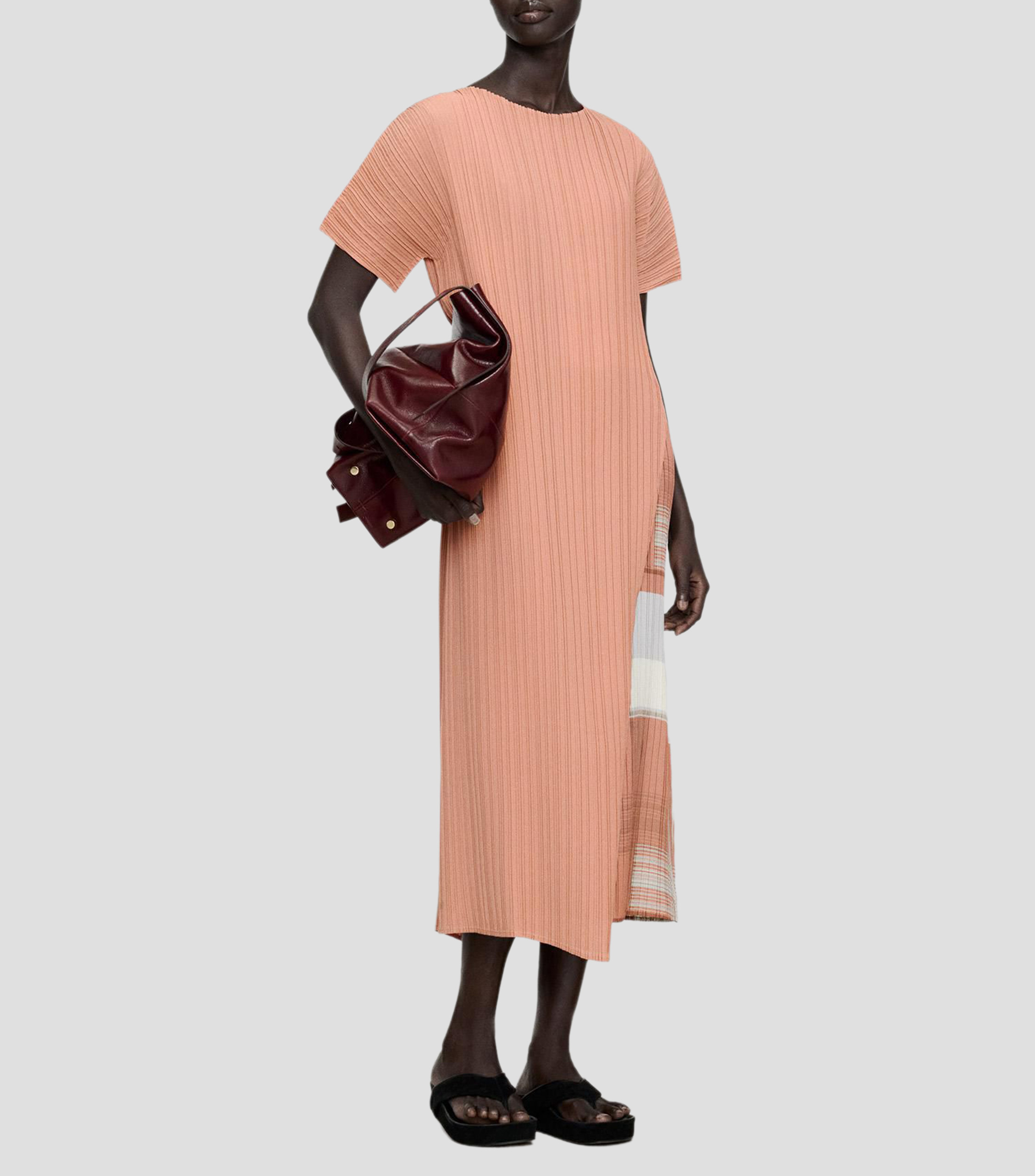 Vestido midi liso Mujer