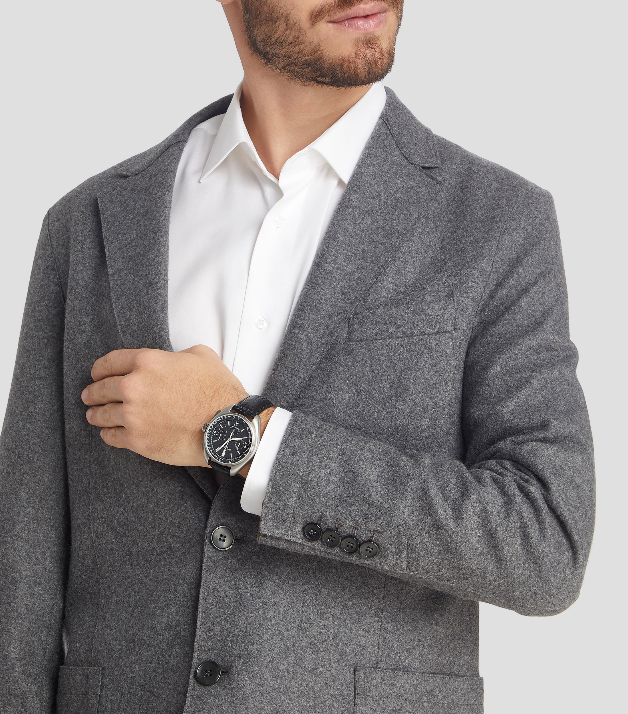 Reloj para Hombre Lunar Pilot Casual, Plateado, Negro
