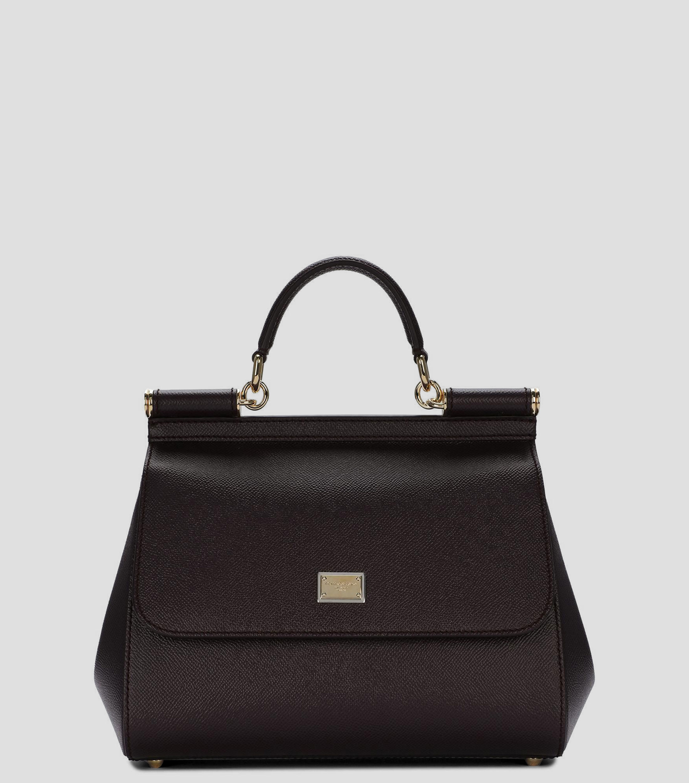 Bolsa satchel vino en piel Sicily Medium lisa Mujer