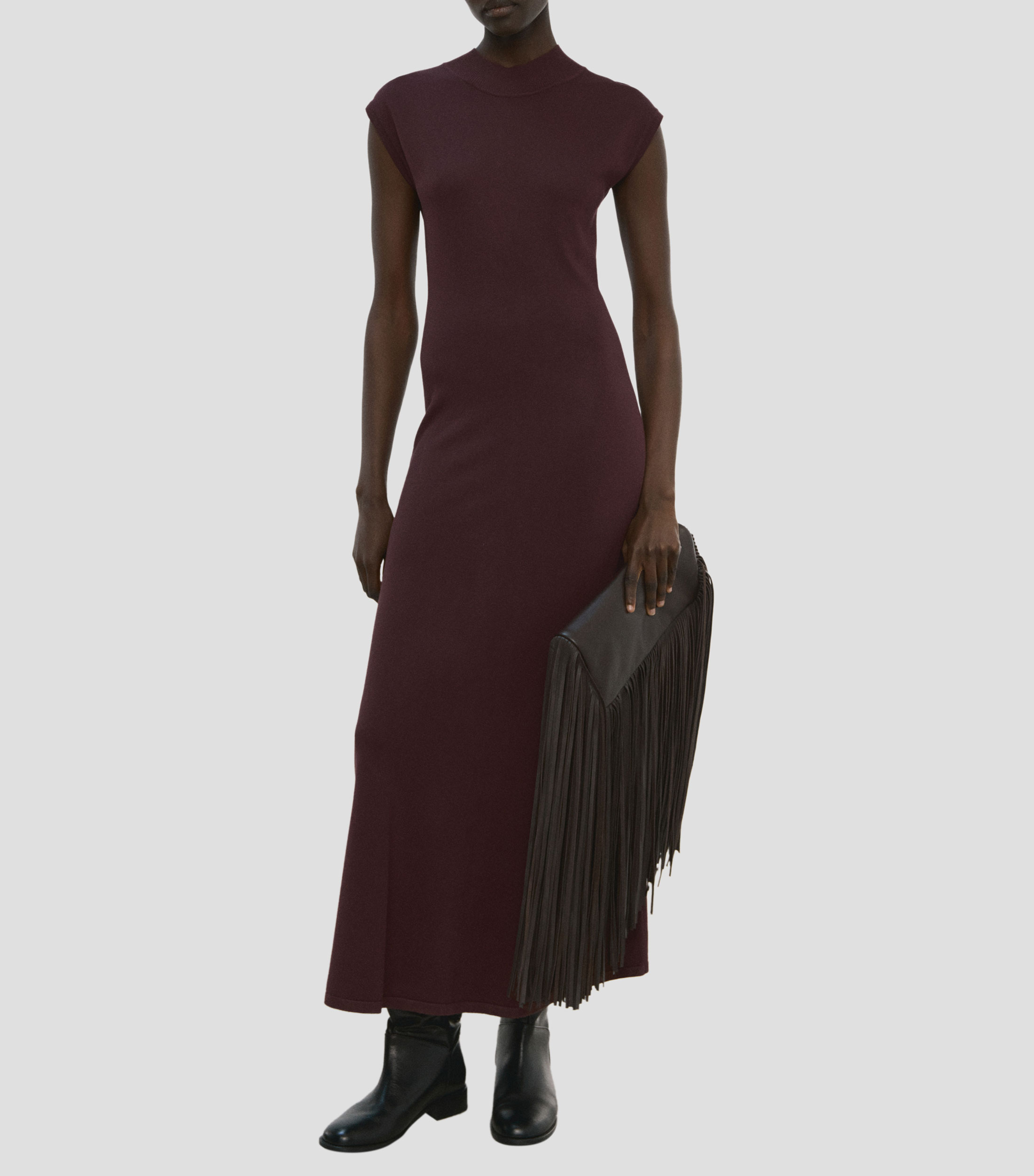 Vestido largo liso Mujer