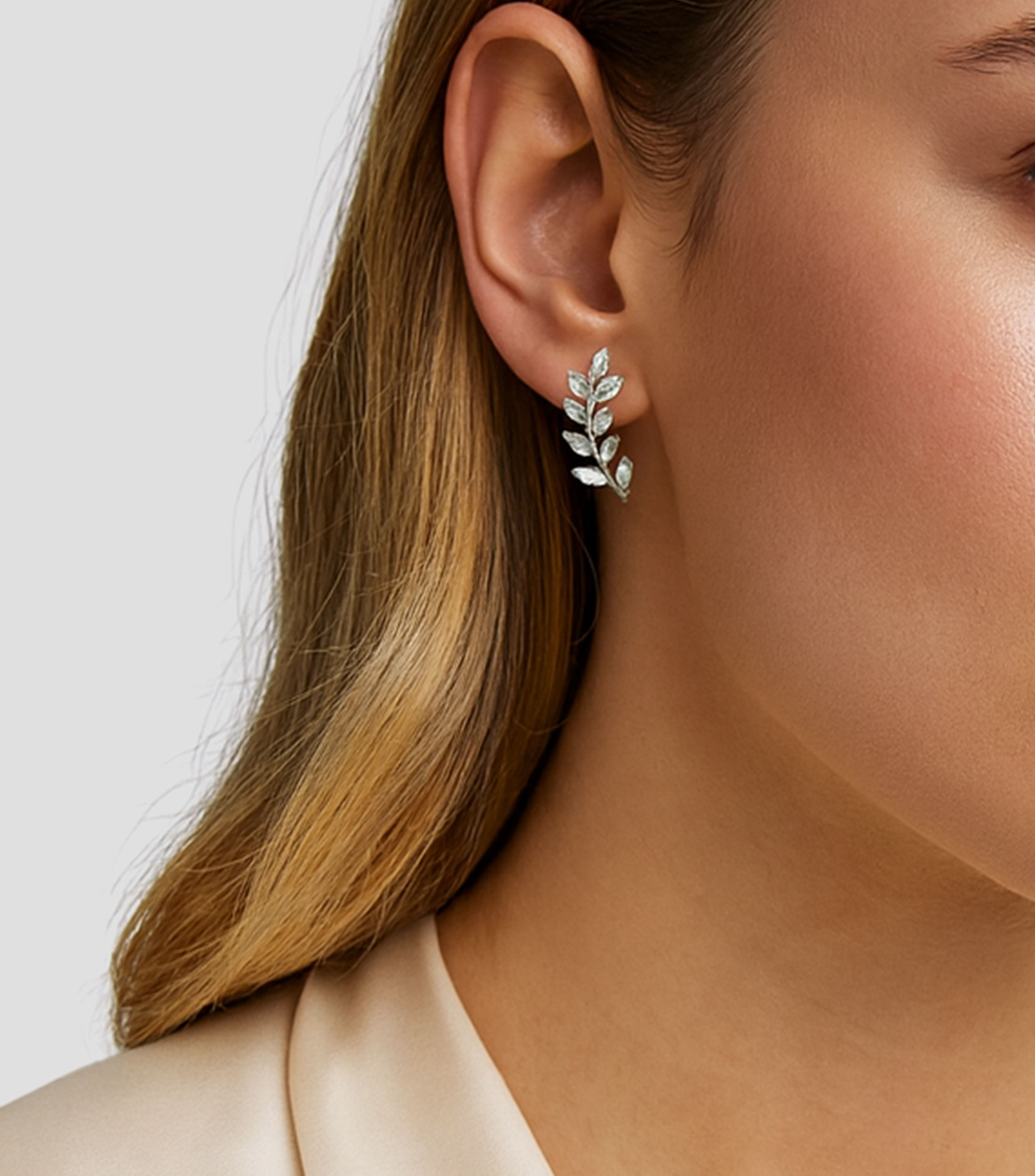 Pendientes en oro blanco 18 Kts Cossette Mujer