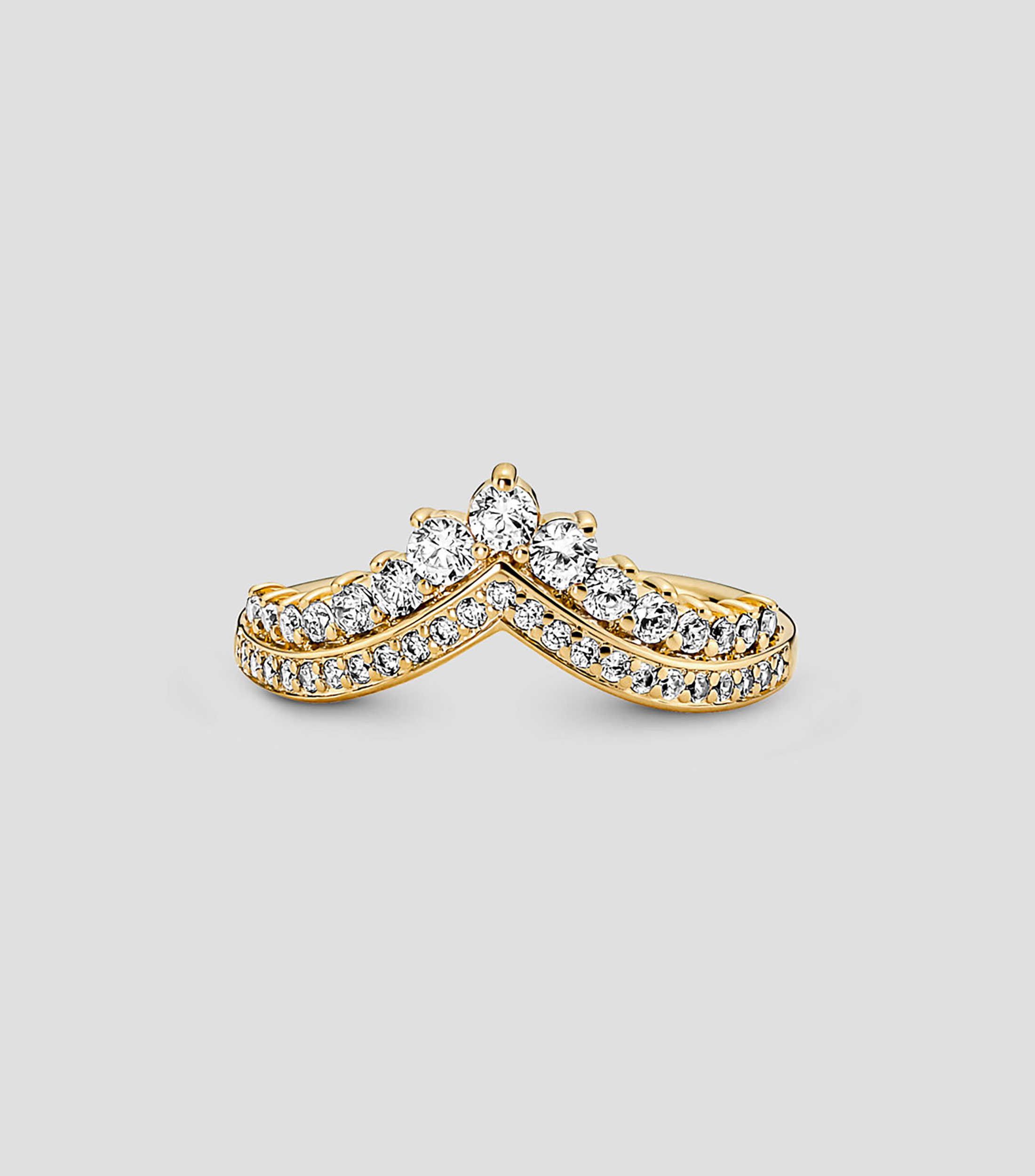 Anillo Tiara Wishbone con circonitas Mujer