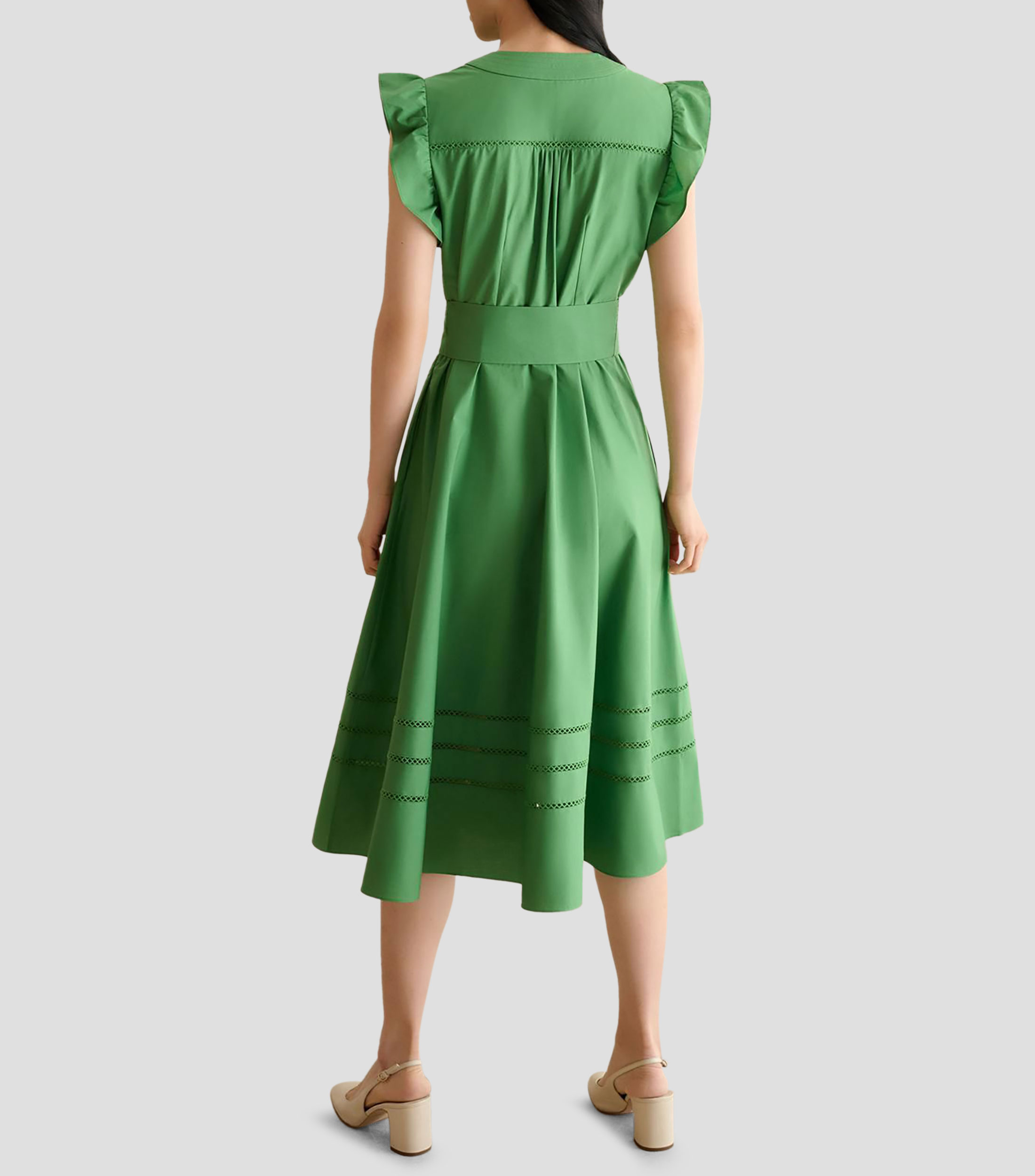 Vestido midi liso Mujer