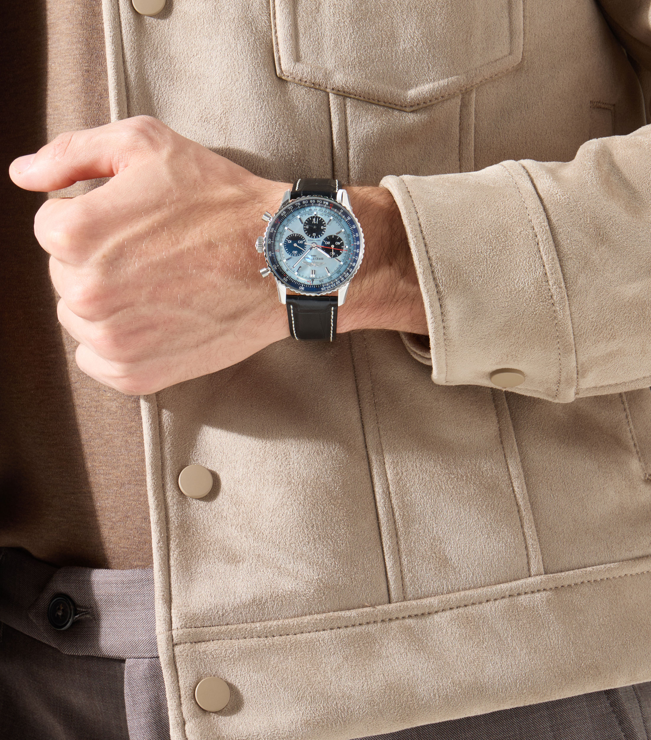 Reloj para Hombre Navitimer B01, Plateado, Azul