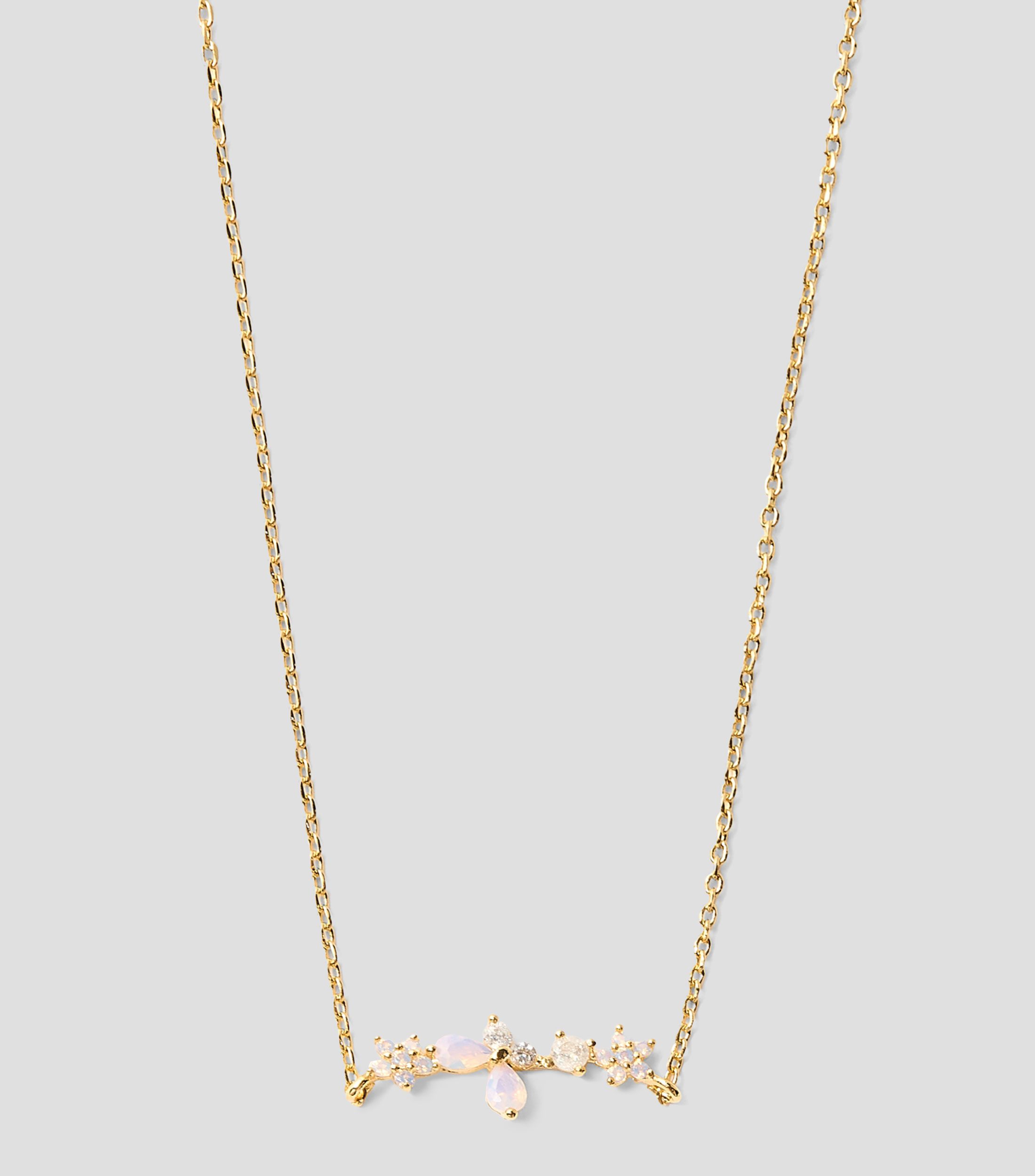 Collar flor con cristales Mujer