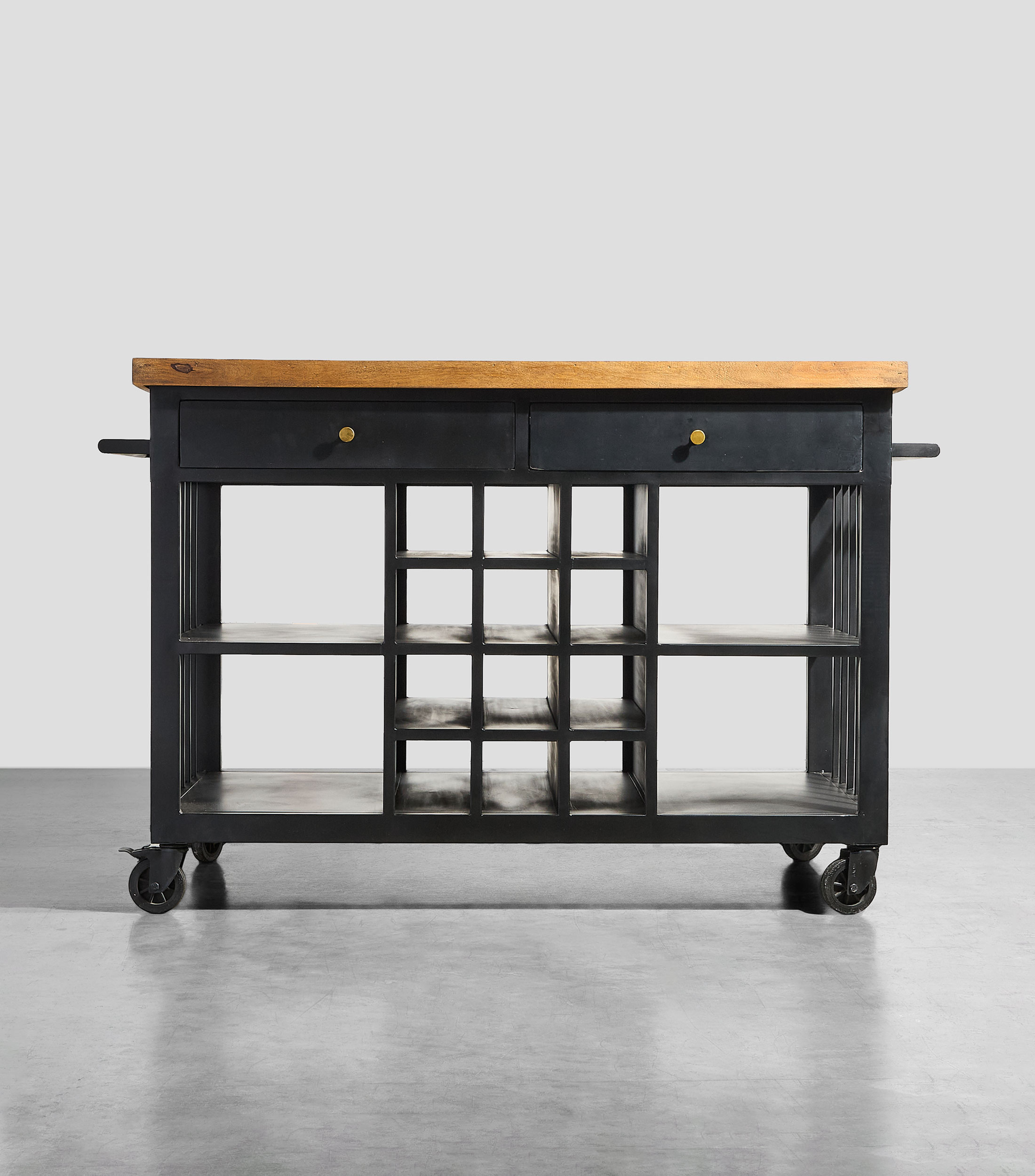 Mueble de Cocina Sonu en metal y madera negro