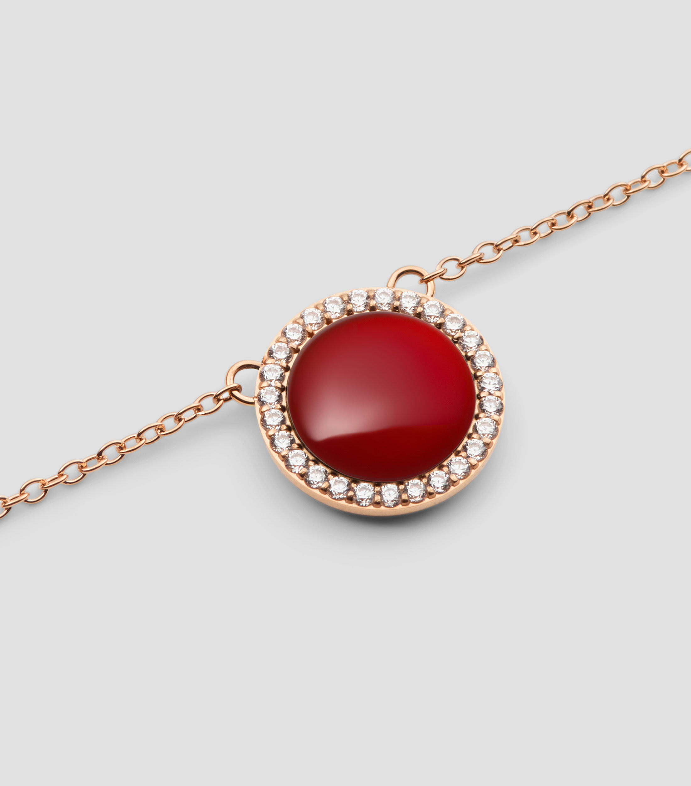 Collar con cristales y agata roja Mujer
