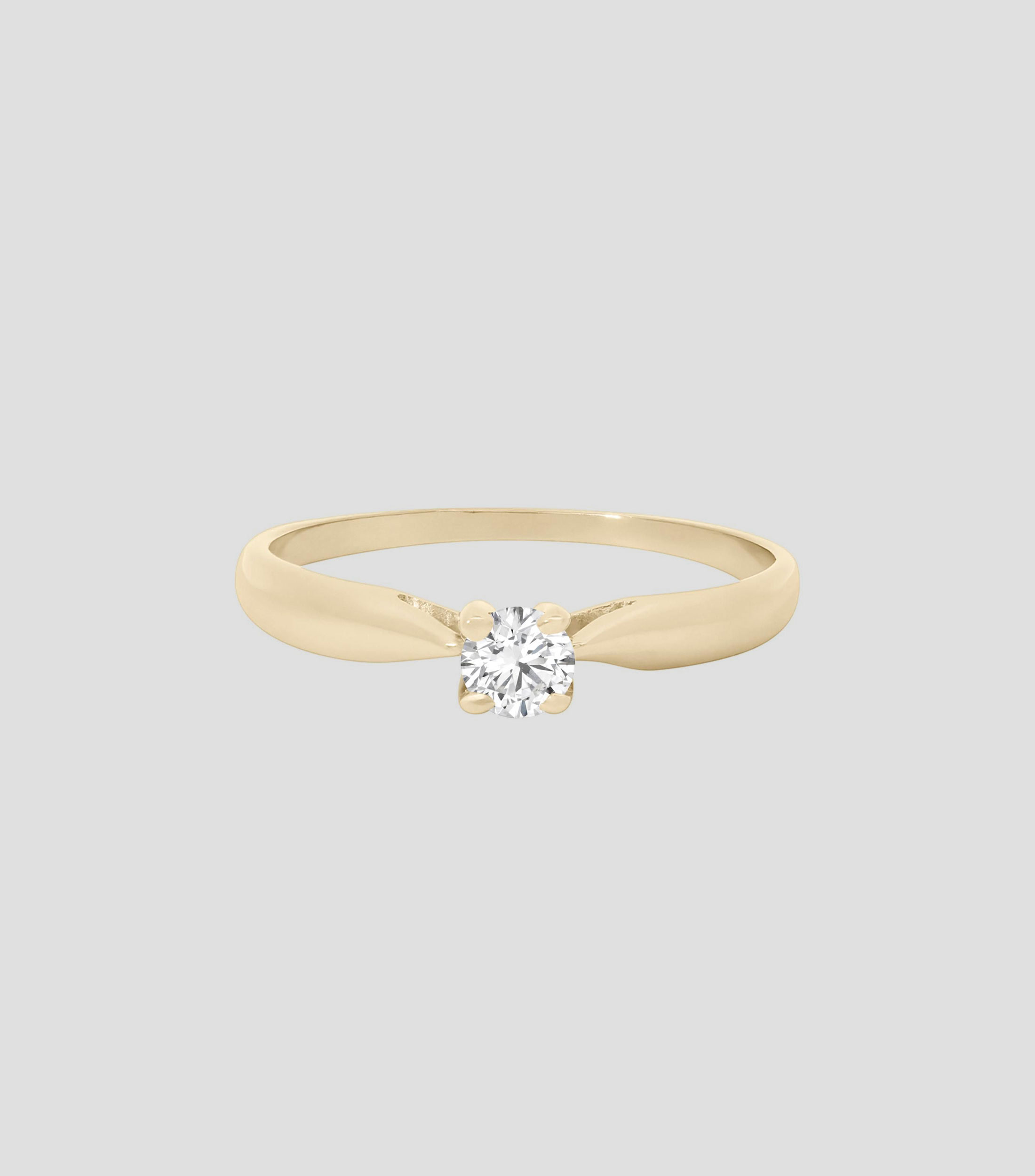 Anillo solitario en oro amarillo 14 kilates con diamante Mujer