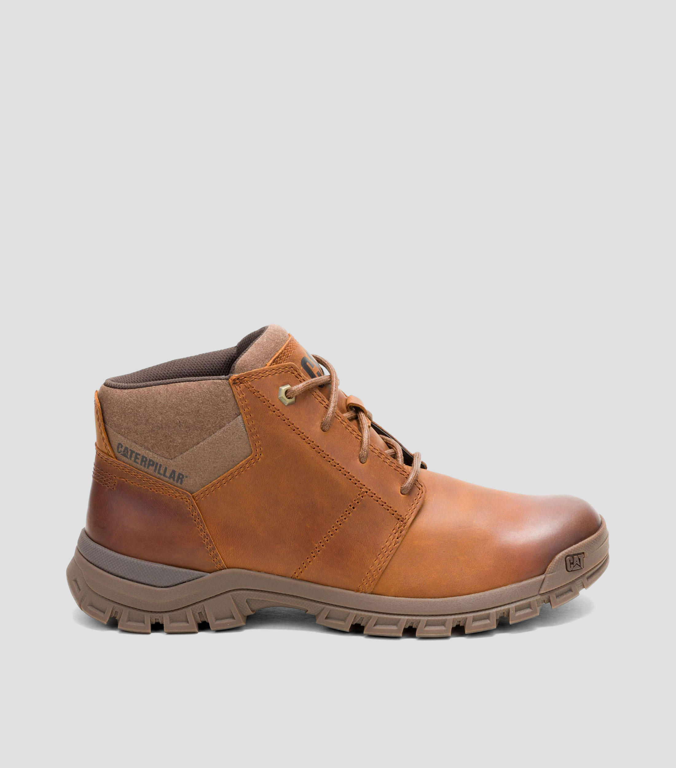 Botas casuales cortas en piel con tacón bajo de media luna Hombre