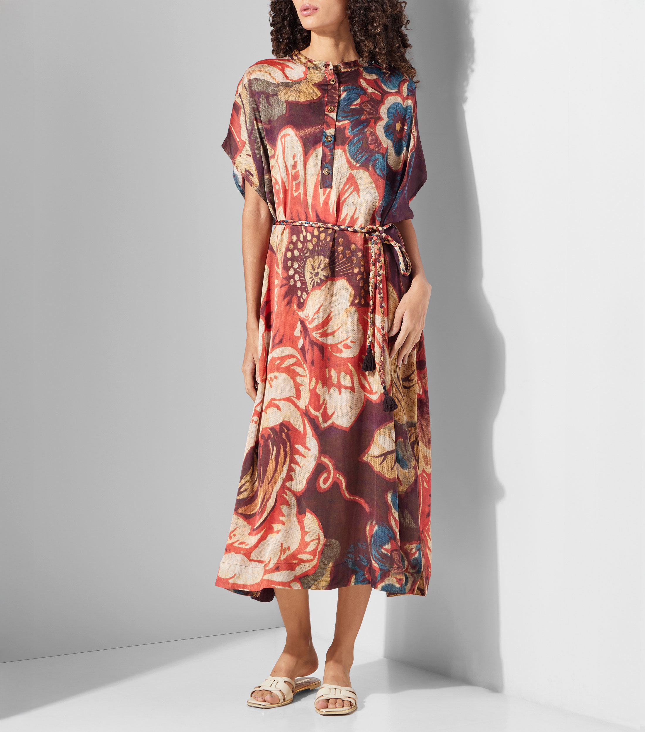 Vestido largo estampado Mujer