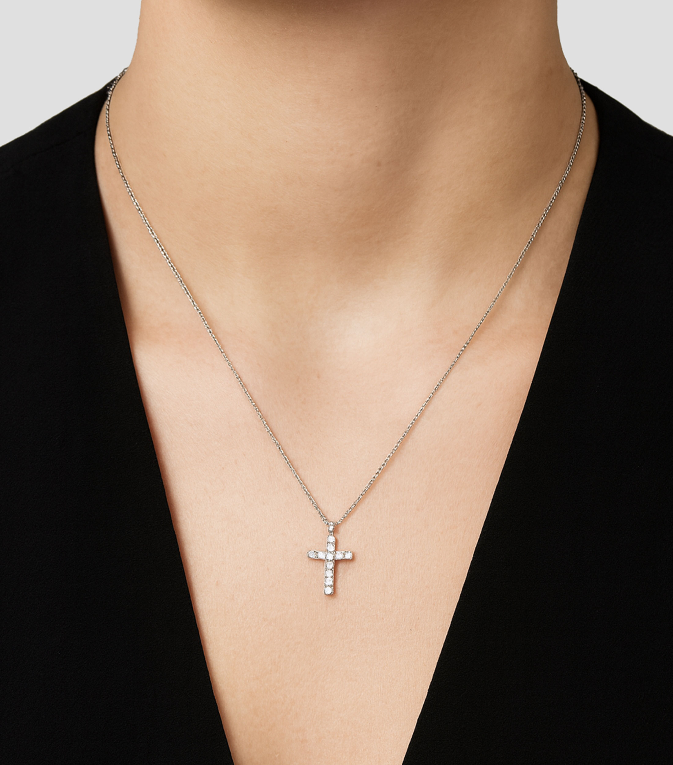 Colgante en Oro blanco de 18 Kilates con Diamantes Mujer