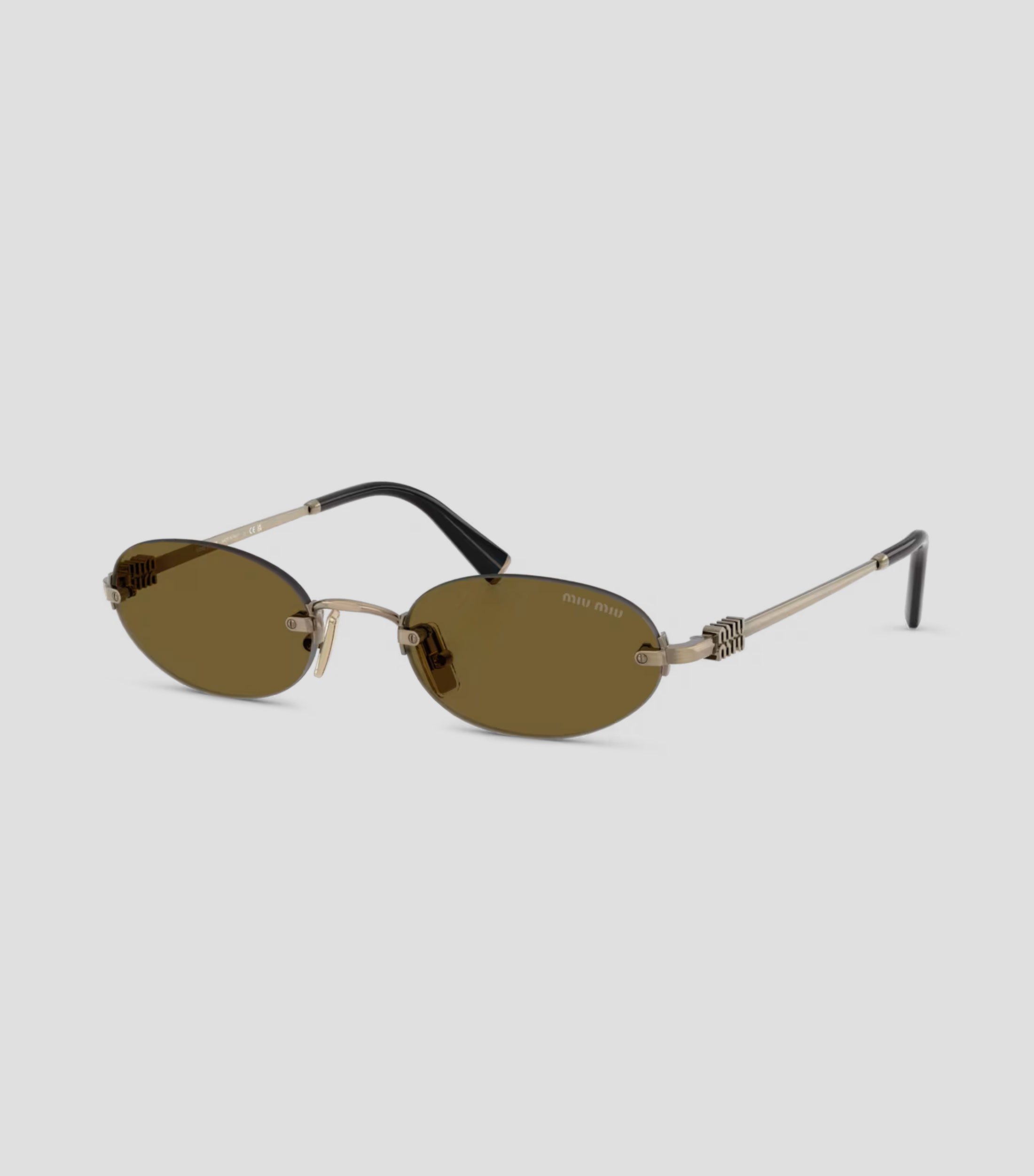 Lentes de sol ovalados dorados Unisex