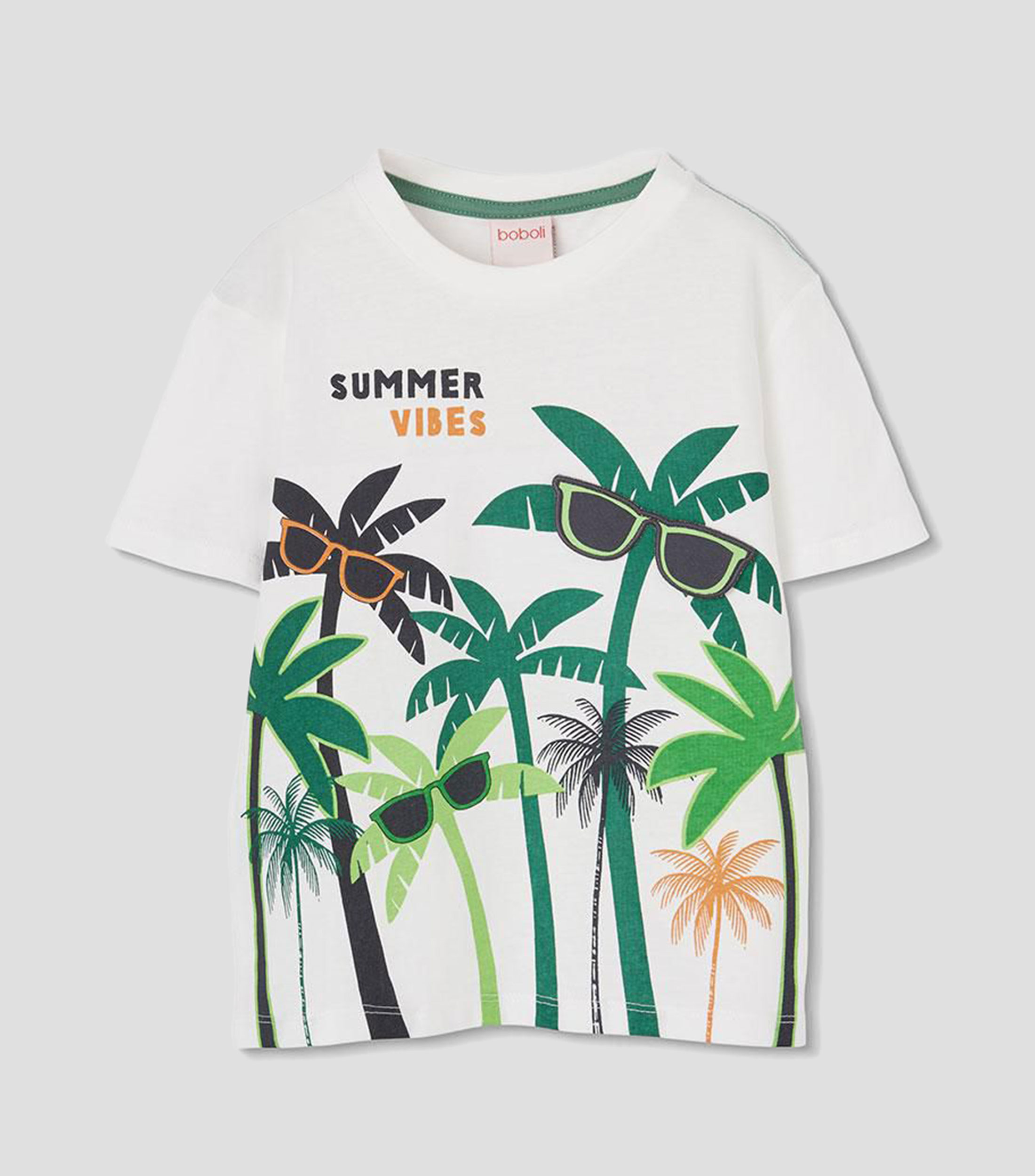 Playera de cuello redondo con manga corta estampada Bebé