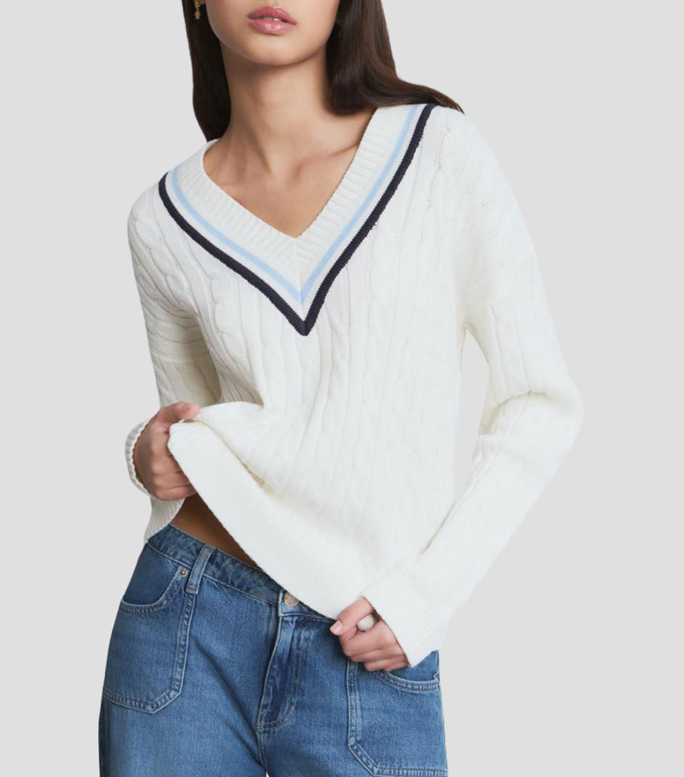 Suéter cuello V Mujer